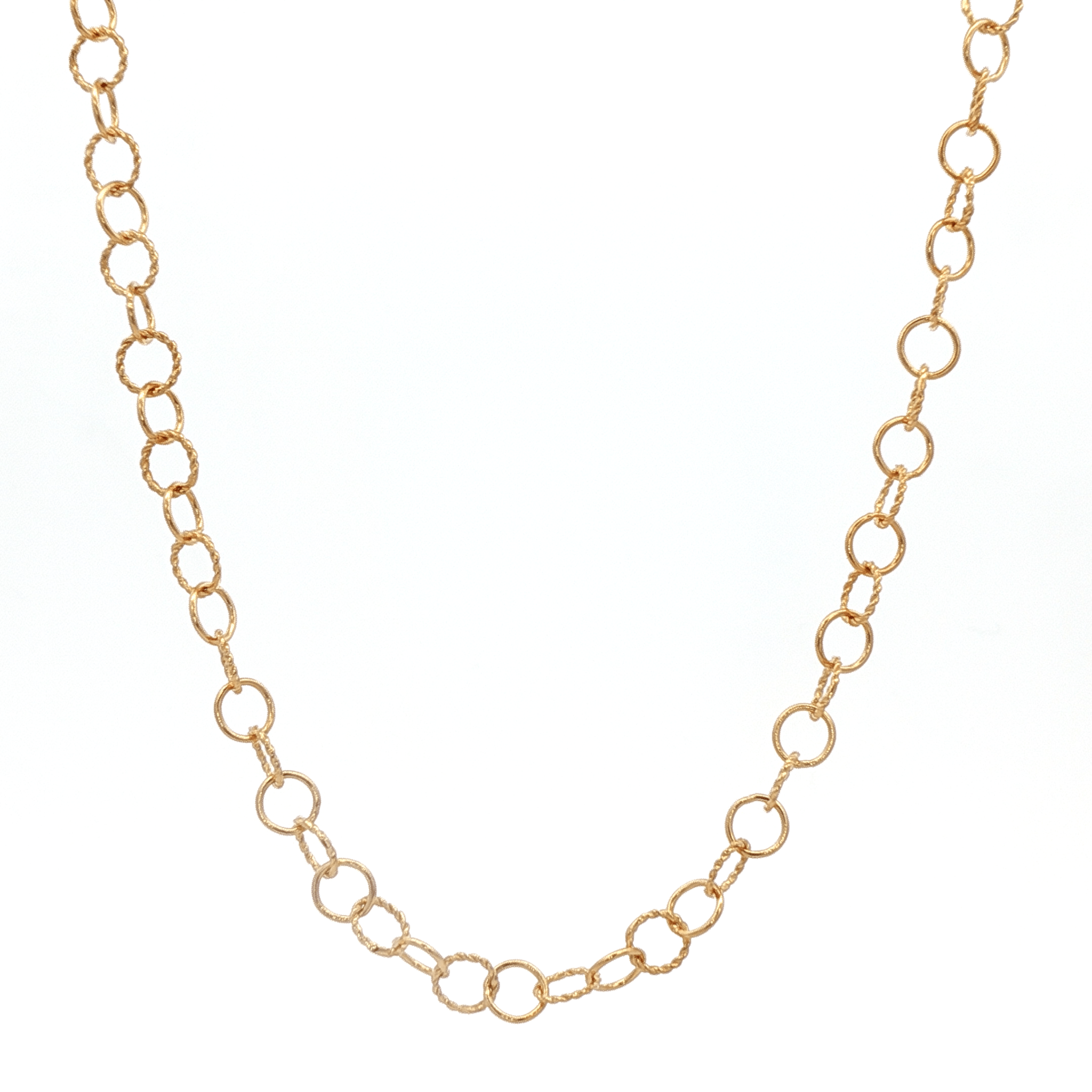 925YG ROLO TEXTURE CHAIN - C'SANTOS