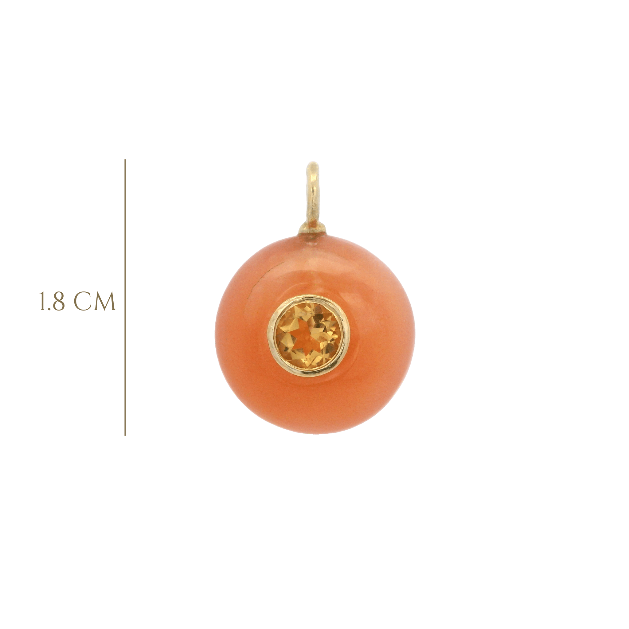 925YG ROUND CUT LABRADORITE CENTER TOPAZ WHITE CHARM - C'SANTOS