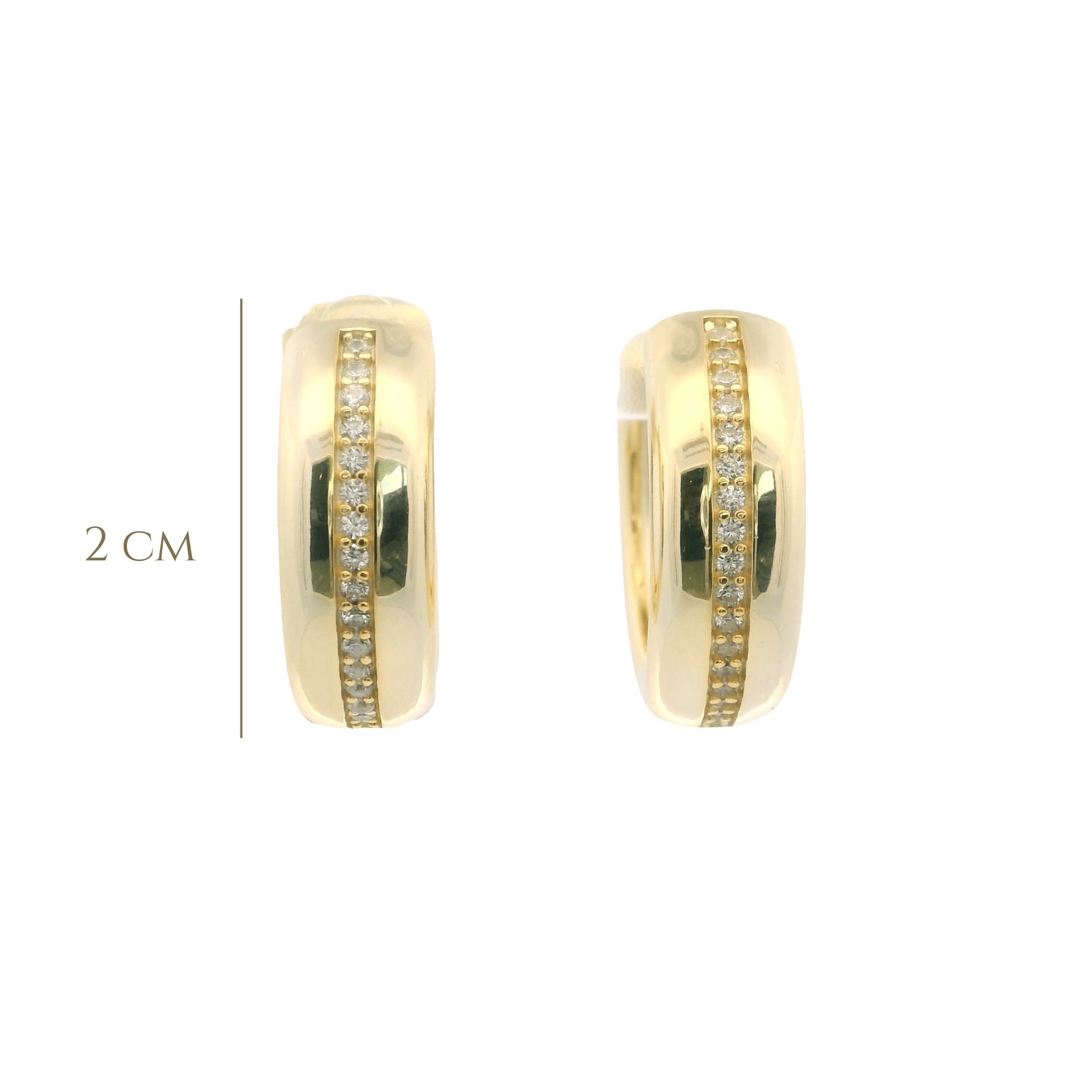 925YG ROW CENTER PAVE HOOPS - C'SANTOS
