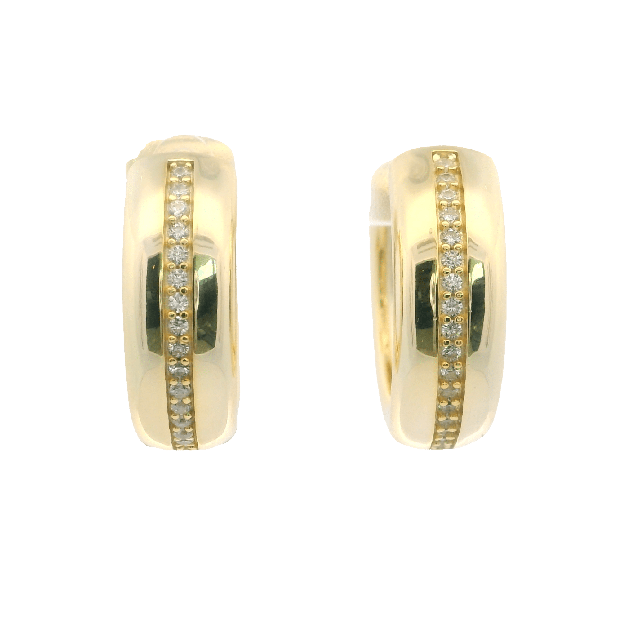 925YG ROW CENTER PAVE HOOPS - C'SANTOS