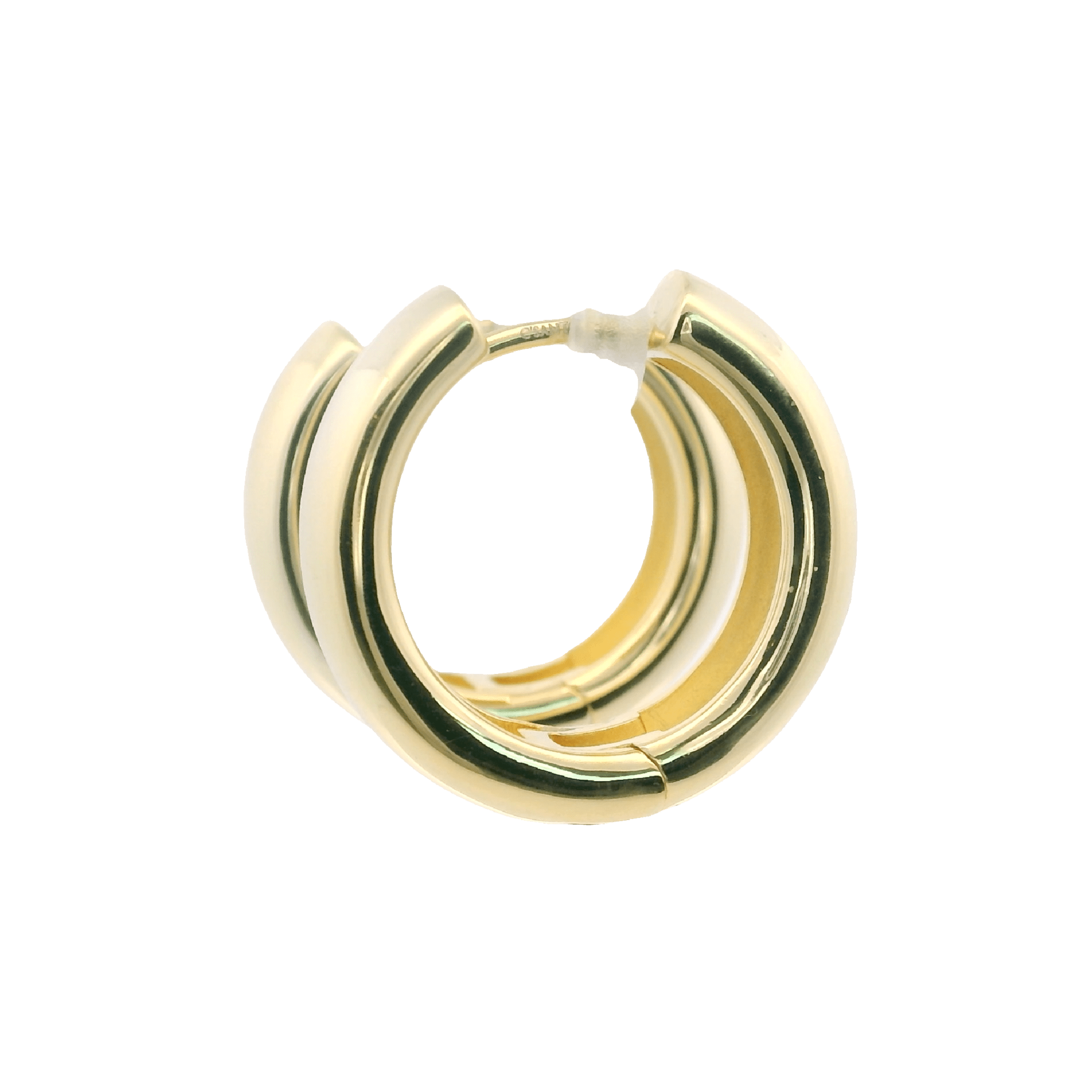 925YG ROW CENTER PAVE HOOPS - C'SANTOS