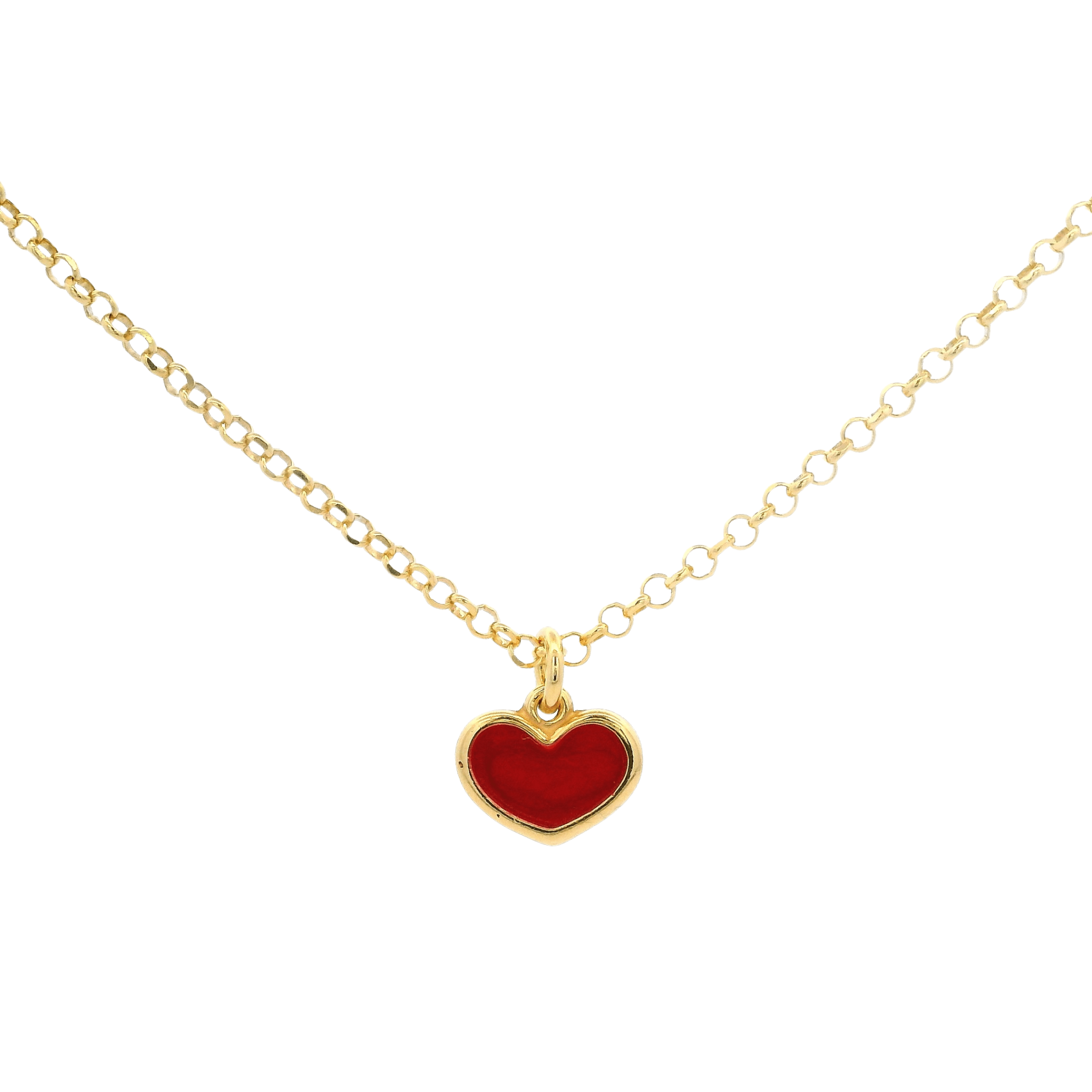 925YG SOLITARY HEART RED ENAMEL NECKLACE - C'SANTOS