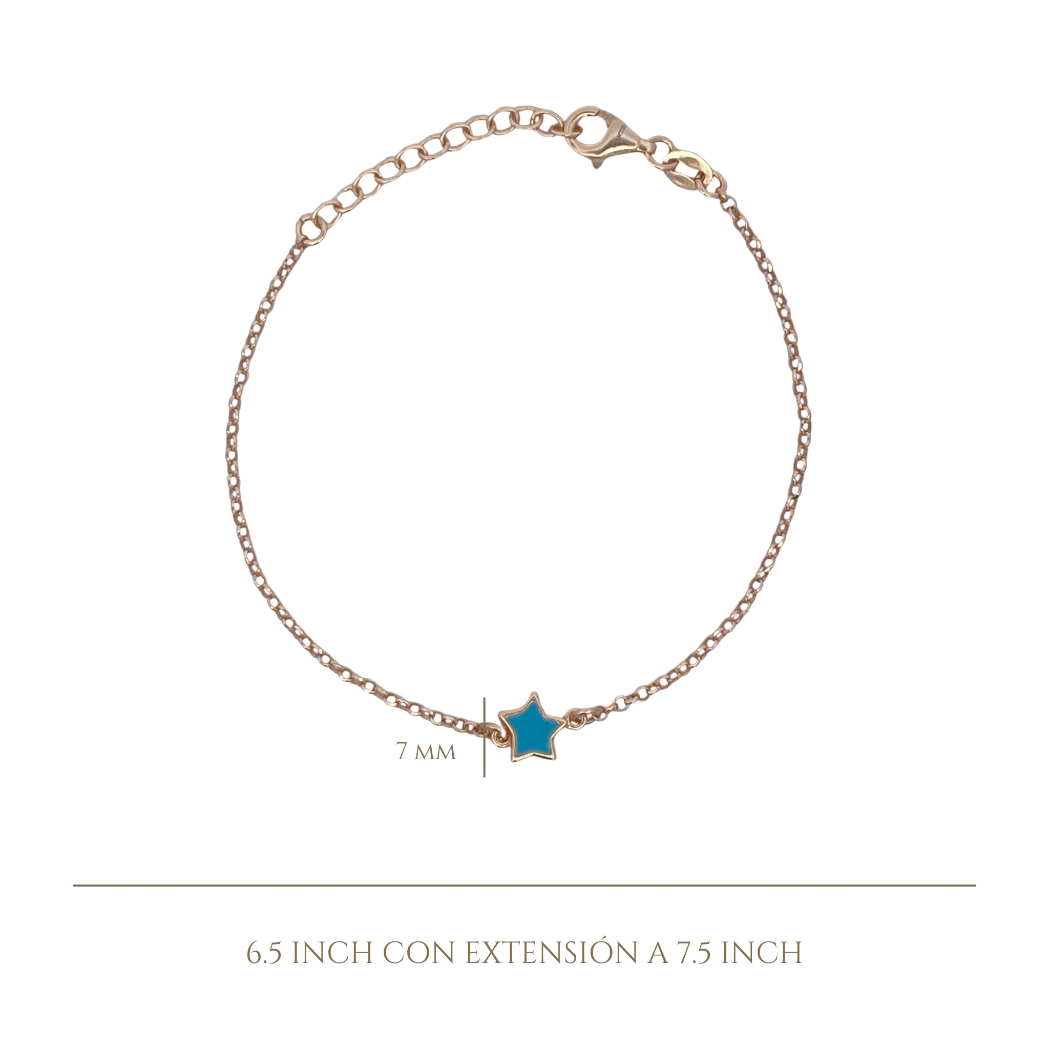 925YG SOLITARY STAR TURQUOISE ENAMEL BRACELET - C'SANTOS