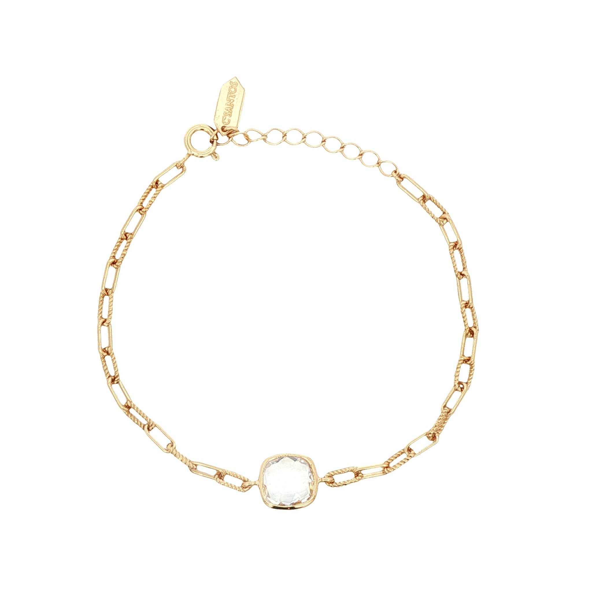 925YG SQUARE ROCK CRYSTAL BRACELET - C'SANTOS