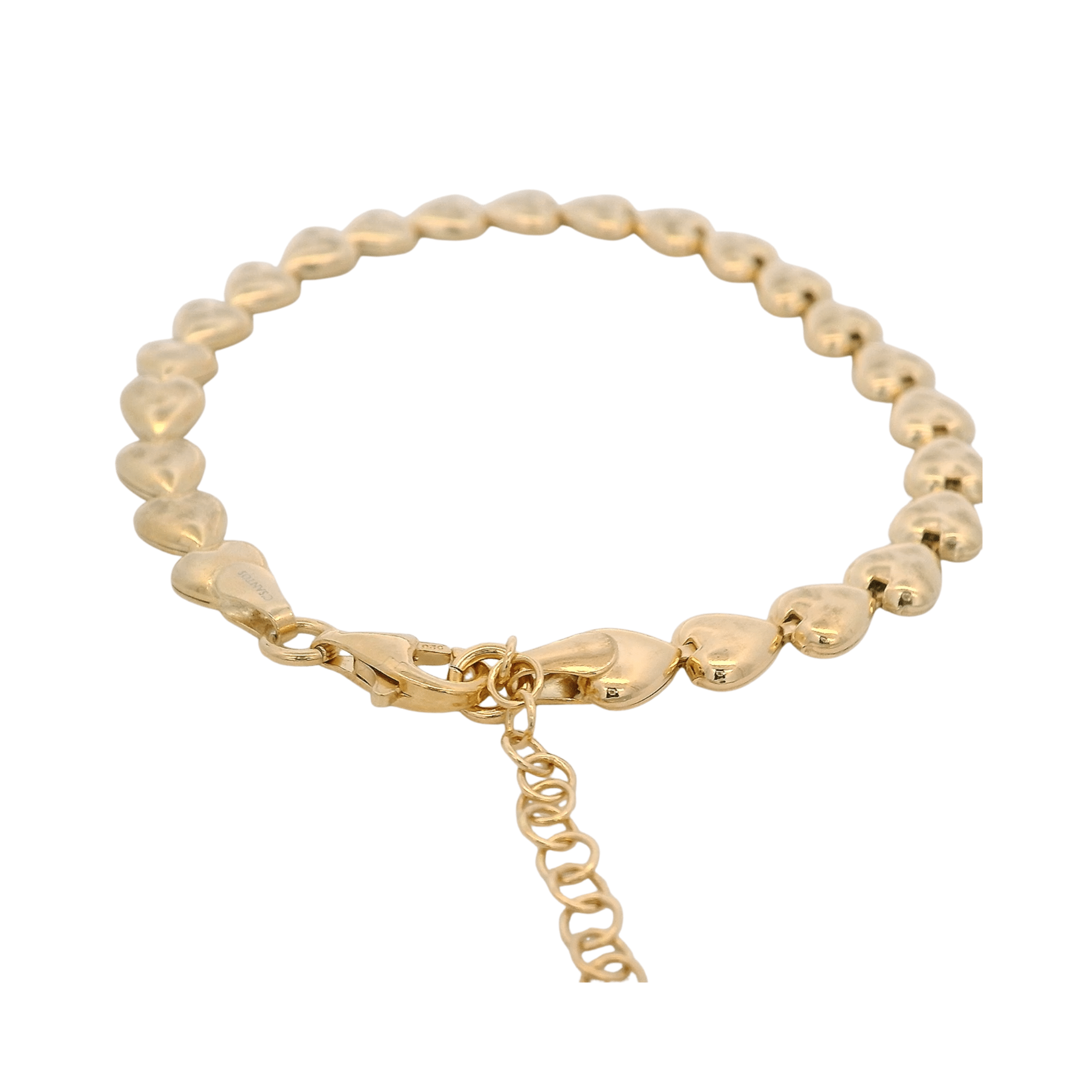 925YG TENNIS HEART SMOOTH BRACELET - C'SANTOS