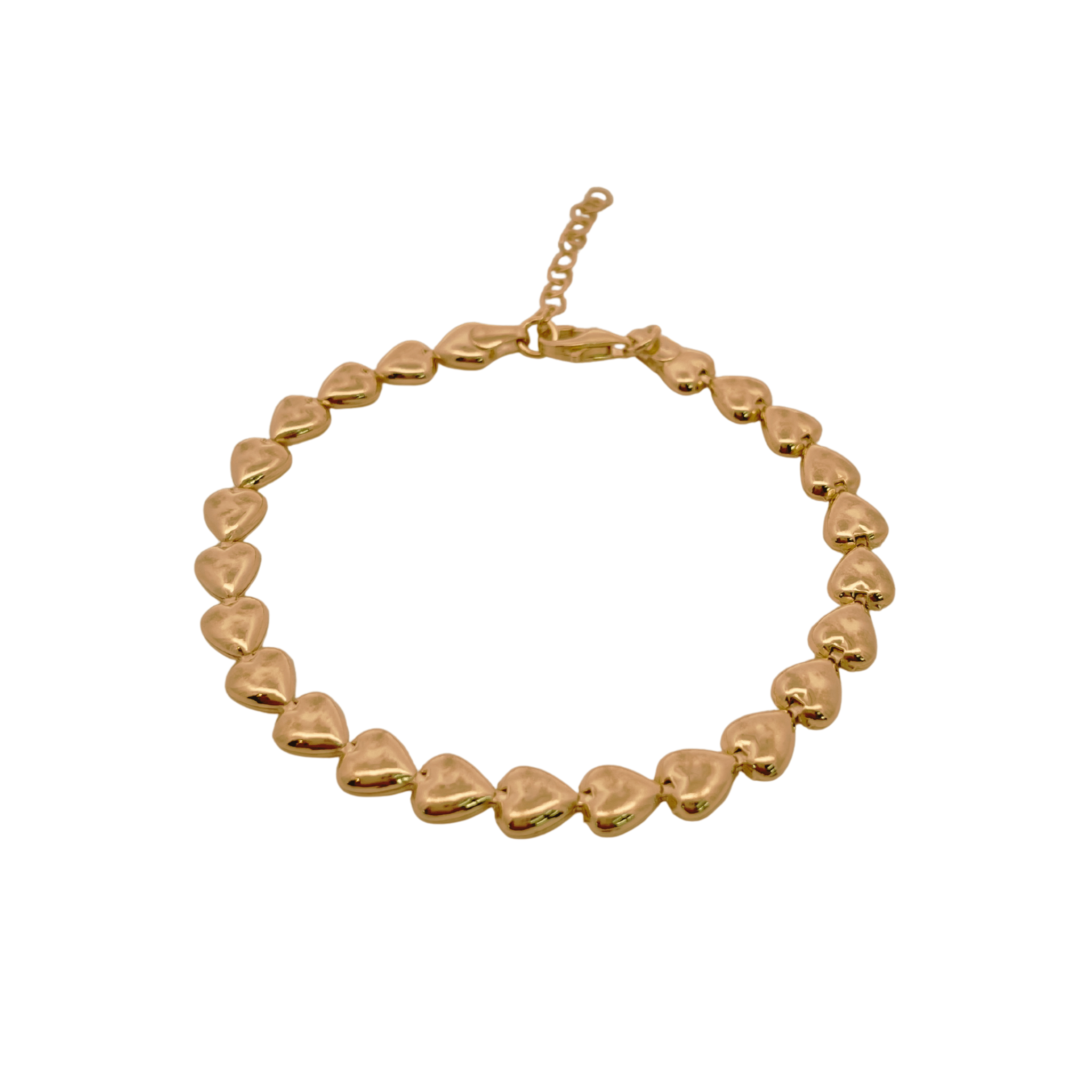 925YG TENNIS HEART SMOOTH BRACELET - C'SANTOS