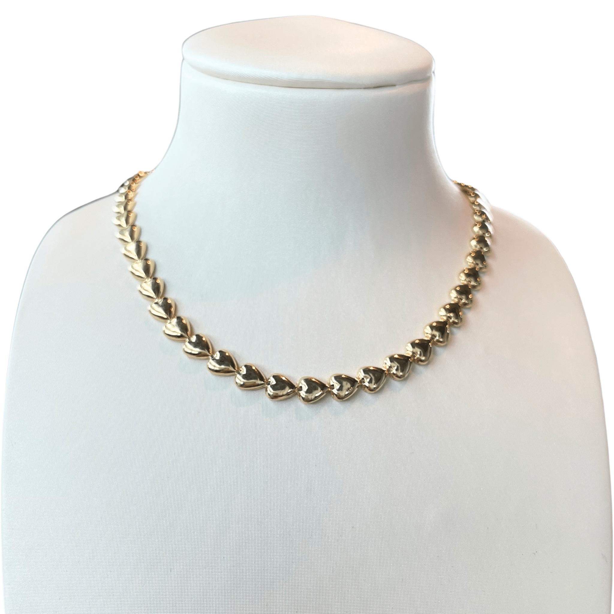 925YG TENNIS HEART SMOOTH NECKLACE - C'SANTOS