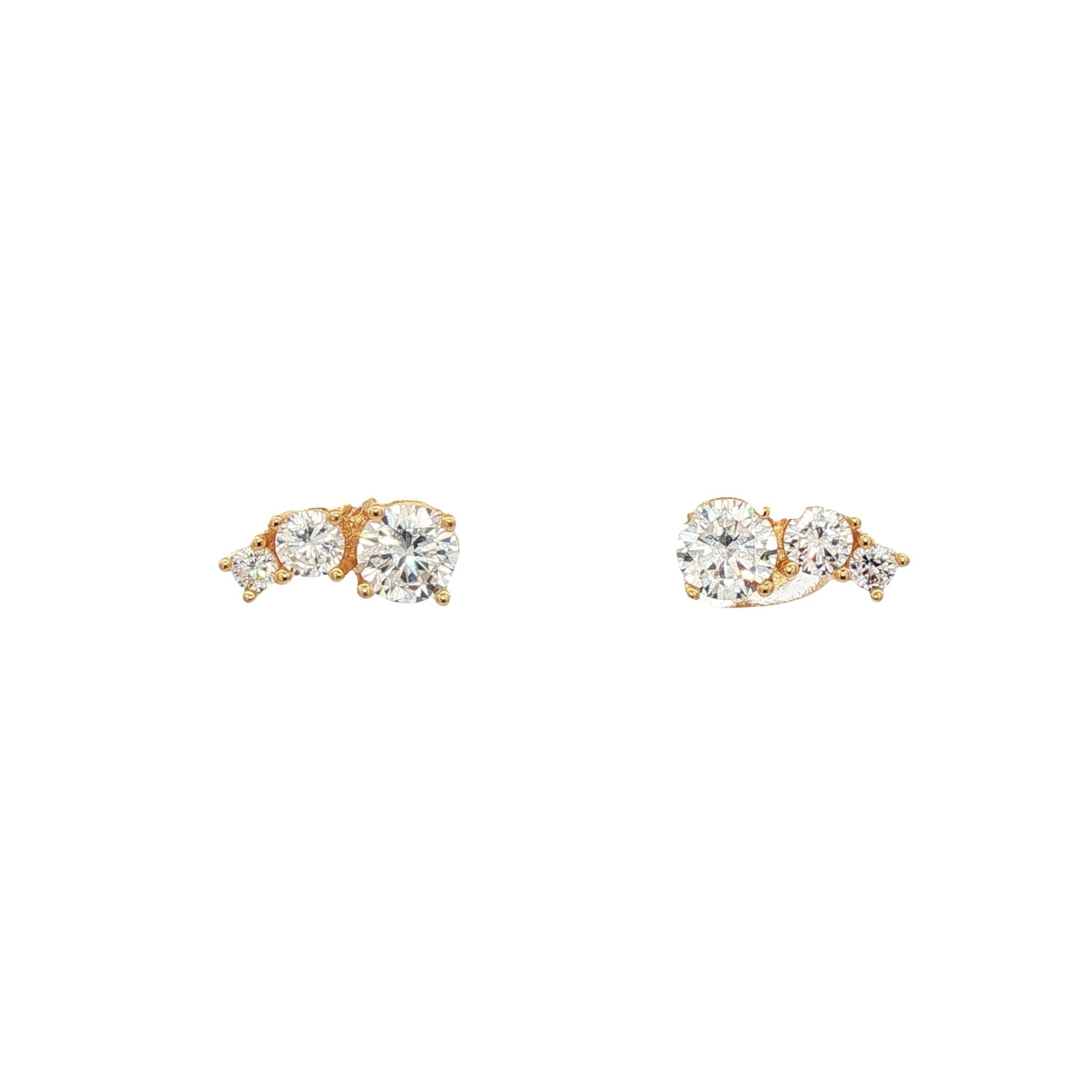 925YG TRIPLE CZ EARRINGS - C'SANTOS