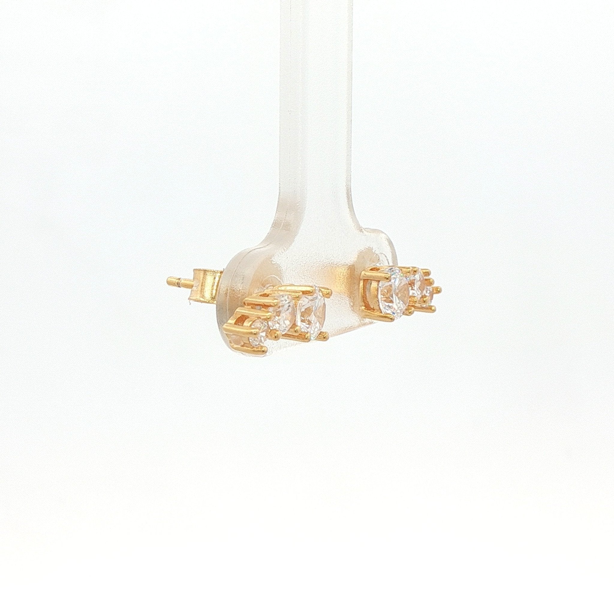 925YG TRIPLE CZ EARRINGS - C'SANTOS