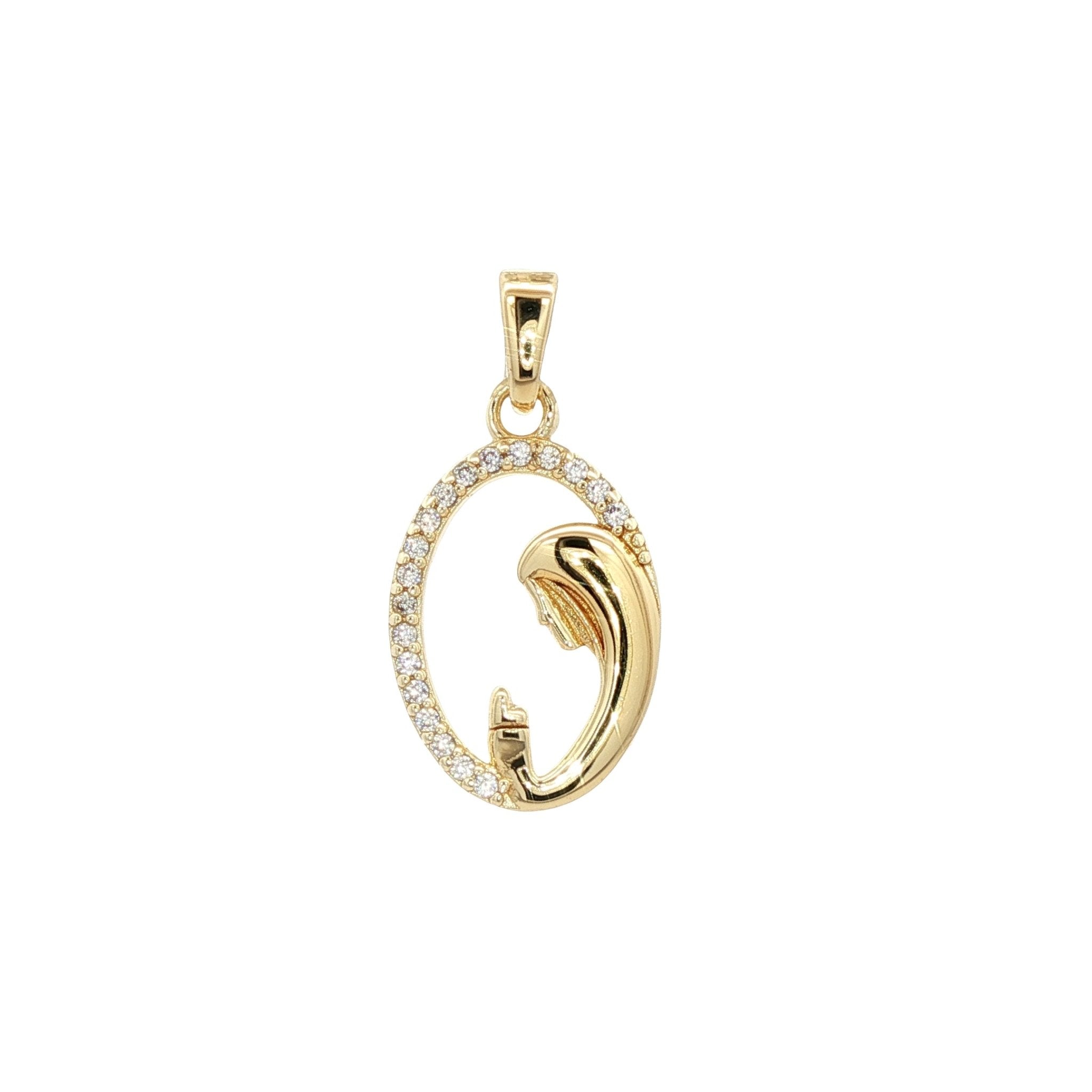 925YG VIRGIN WHITE CZ 17MM OVAL PENDANT - C'SANTOS