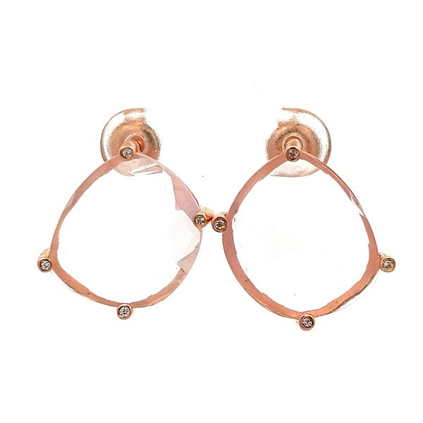 925 ROSE GOLD PLATED EARRINGS FACITATE ROUND