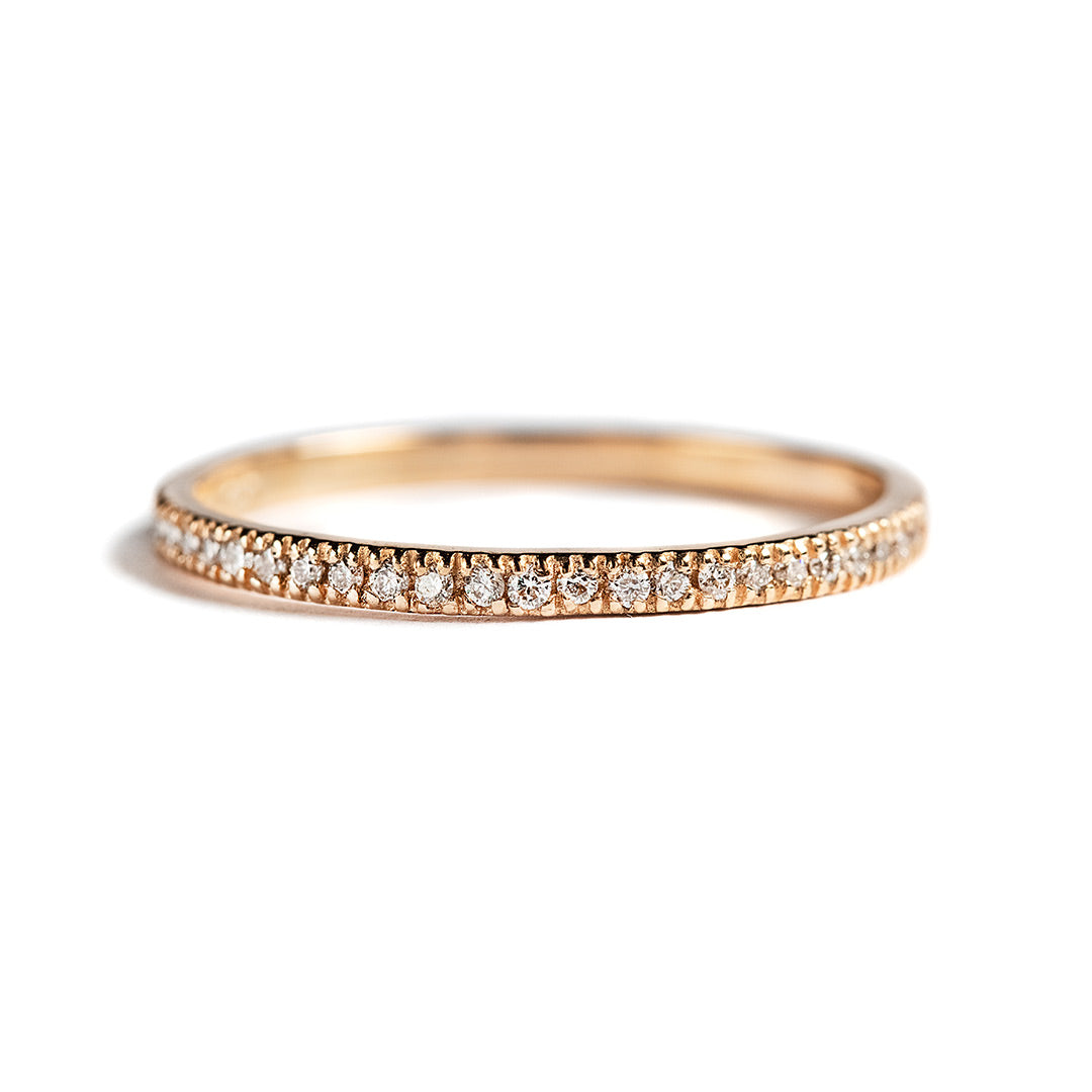 ANILLO SEMI INFINITO DE ORO ROSADO 14K CON DIAMANTES