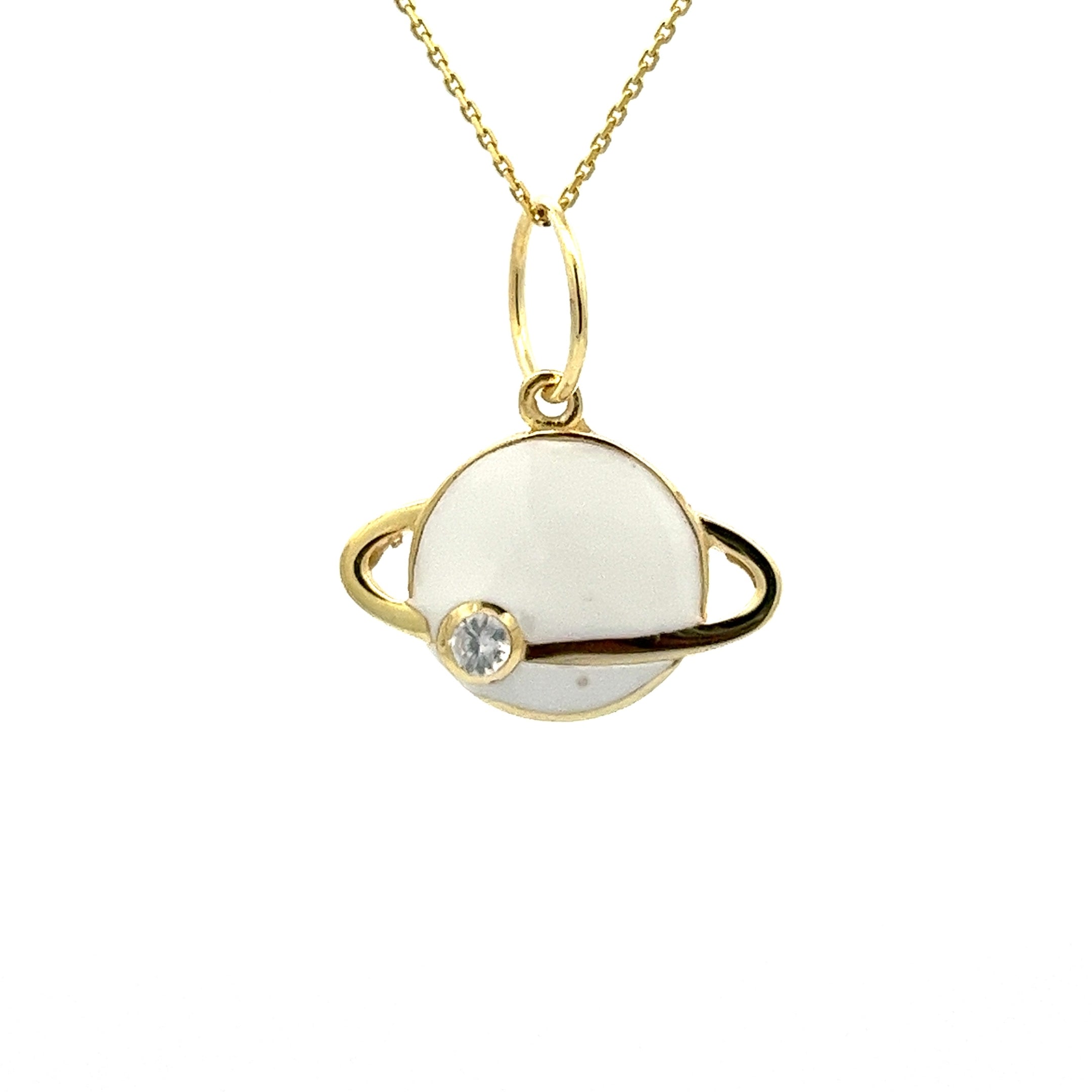925 GOLD PLATED SPACE WITH STONE CHARM