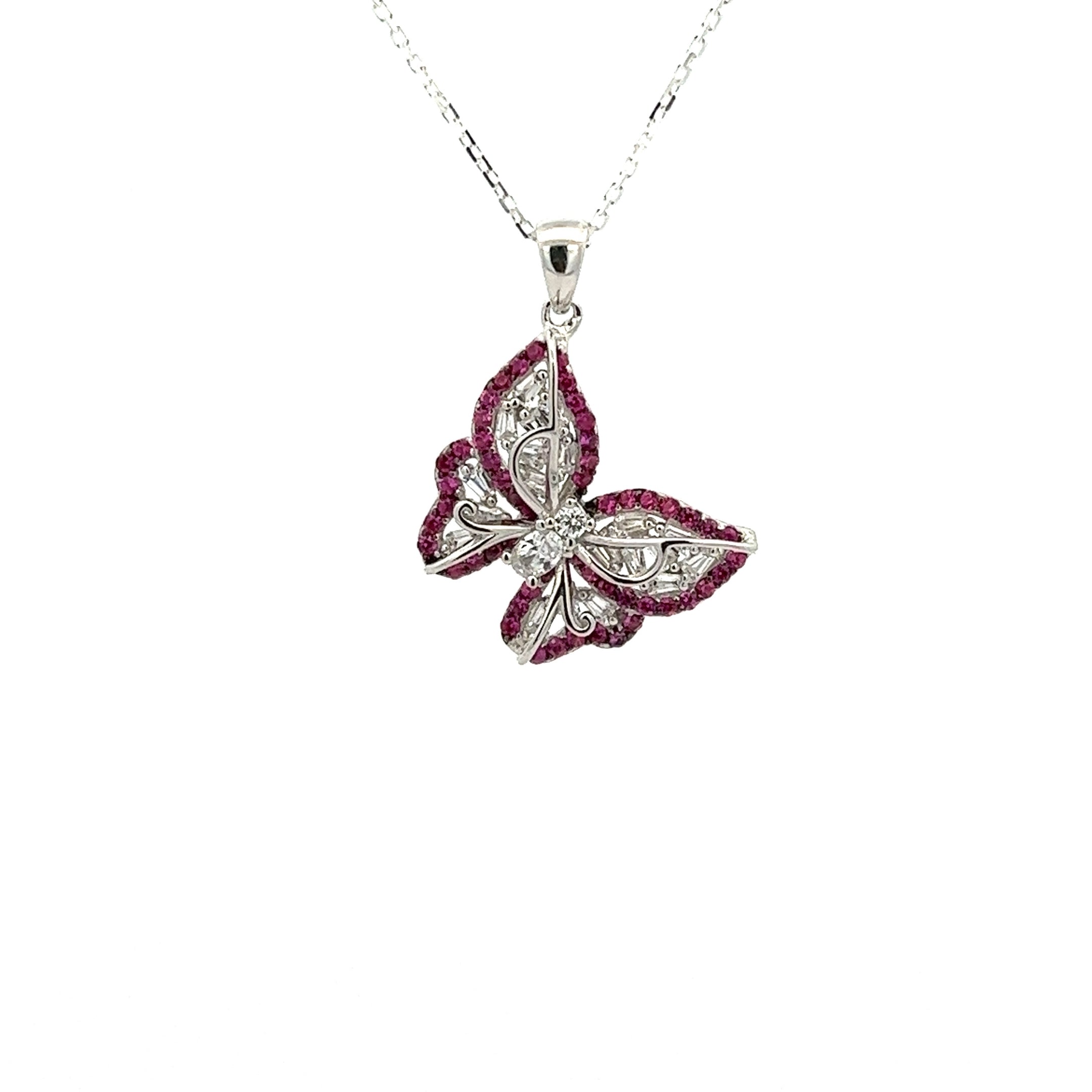 925 SILVER BUTTERFLY PENDANT WITH CRYSTALS