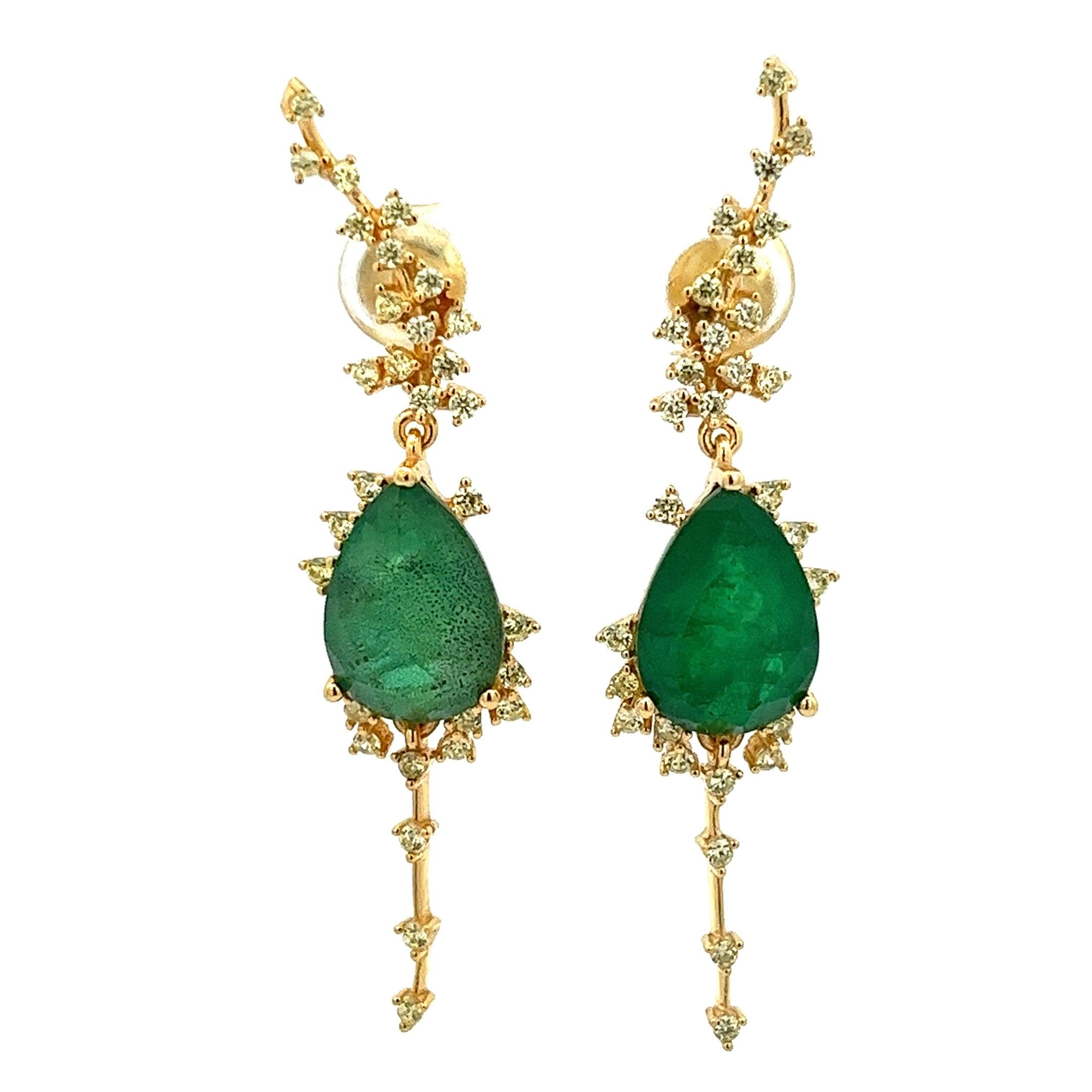925 GOLD PLATED DROP CRYSTAL EARRINGS