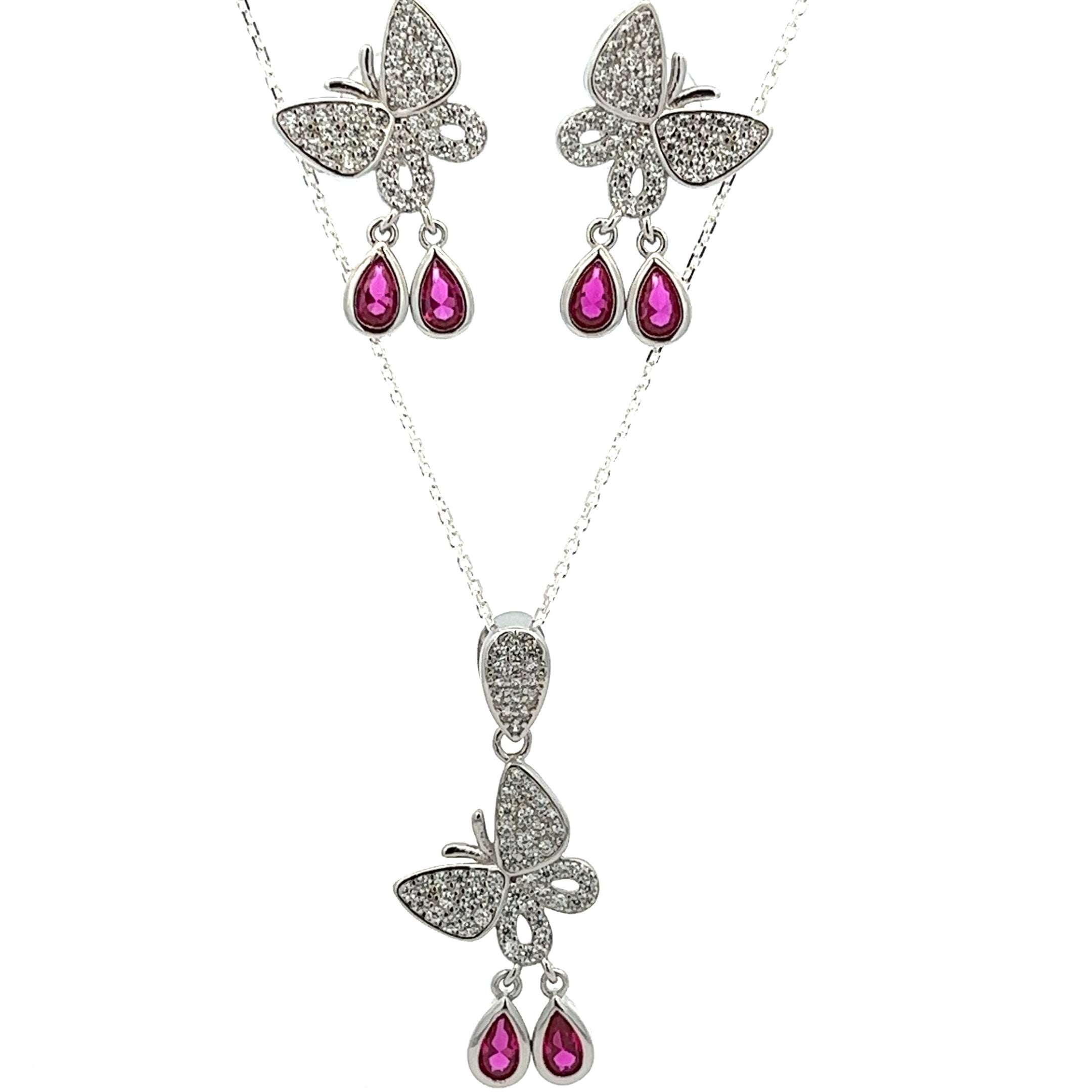 925 SILVER BUTTERFLY SET WITH CRYSTALS