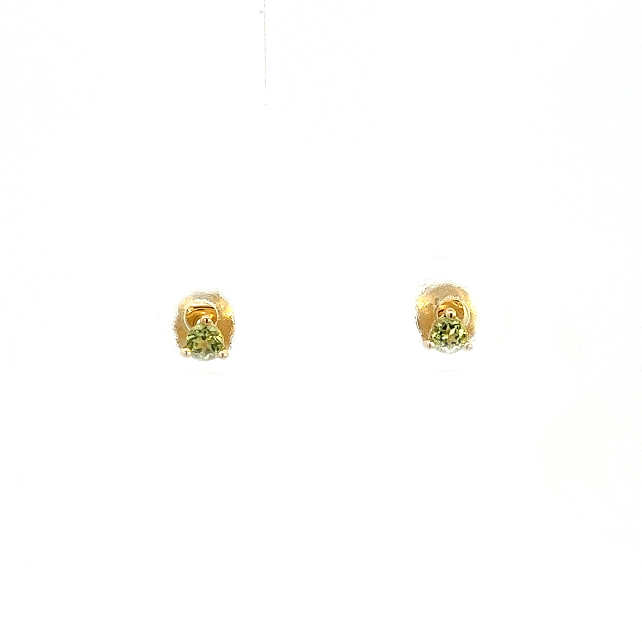 14K GOLD EARRINGS PERIDOT 2.5MM