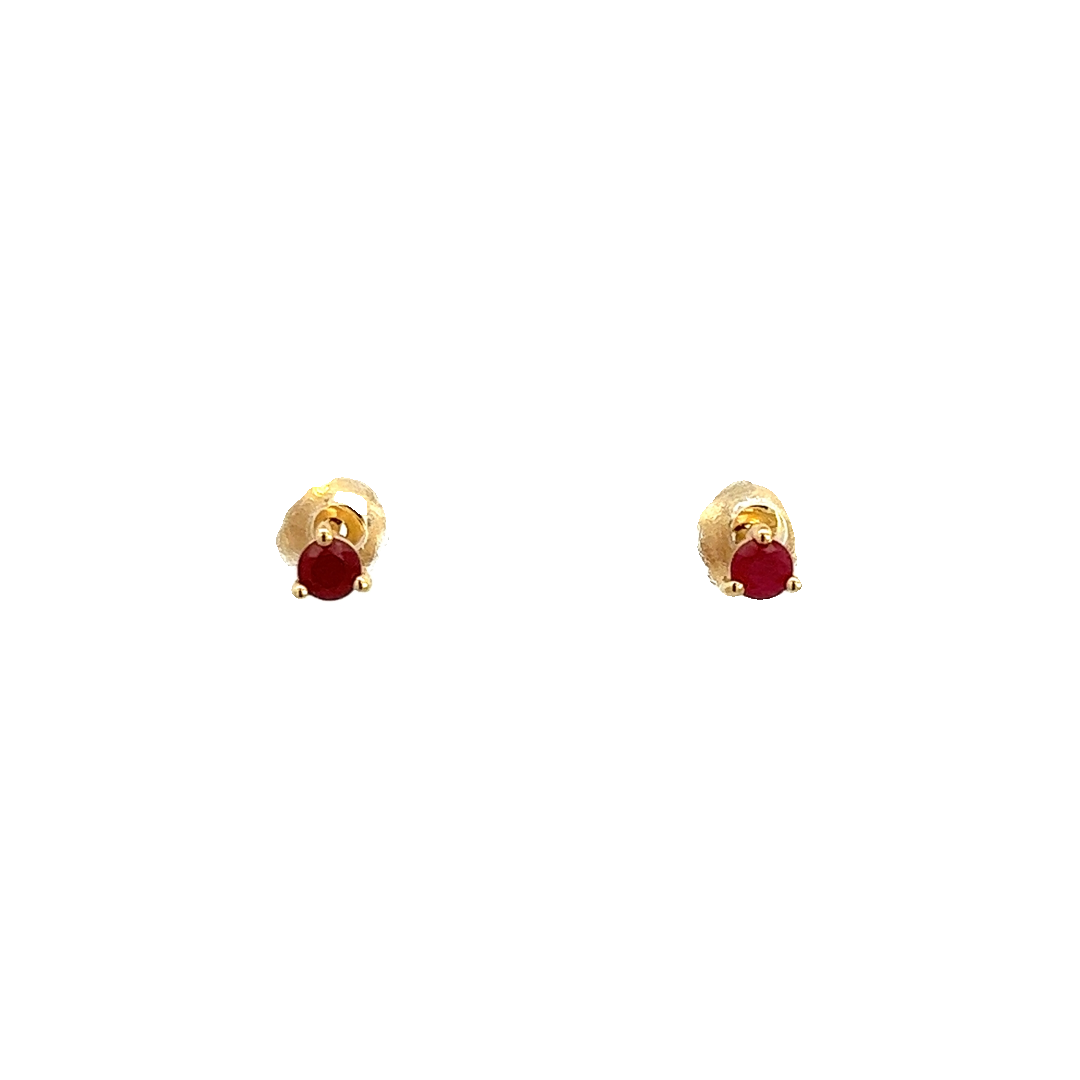 14K GOLD RUBY STUD EARRINGS