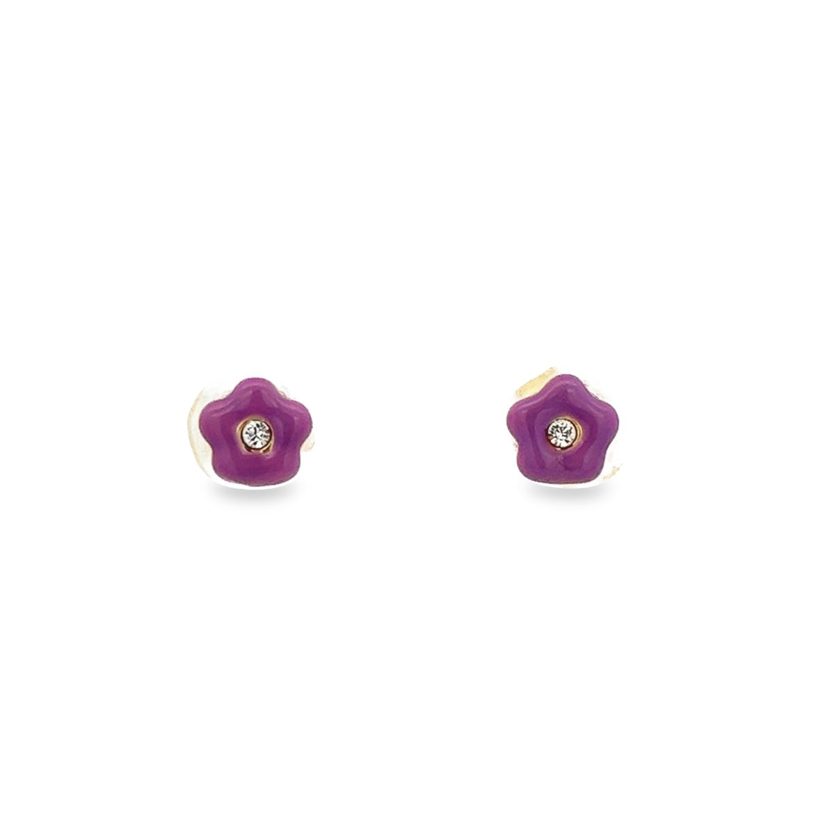 925 PURPLE FLOWER STUD EARRINGS