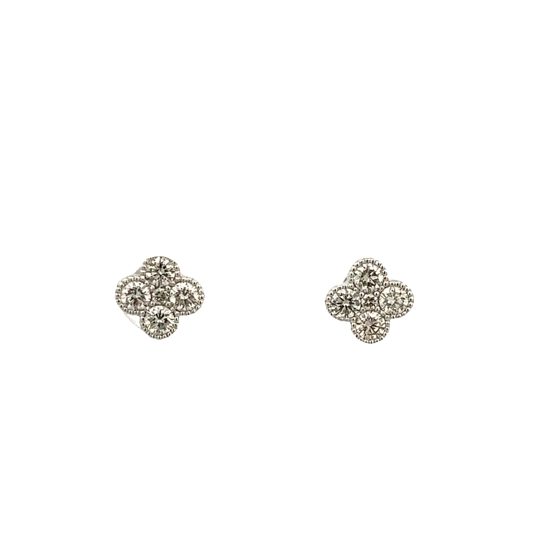D0.43 14KW FLOWER EARRINGS