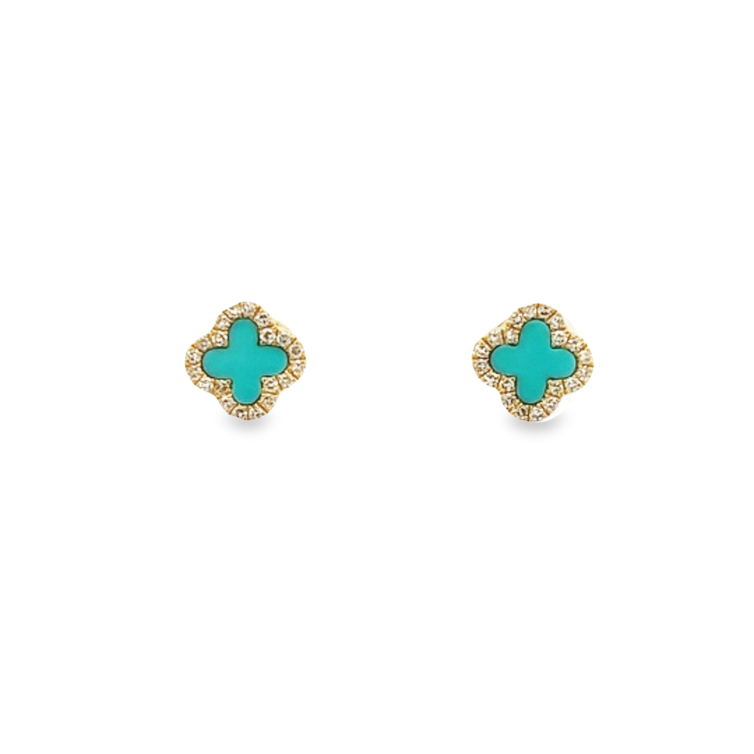 14K GOLD CLOVER EARRINGS