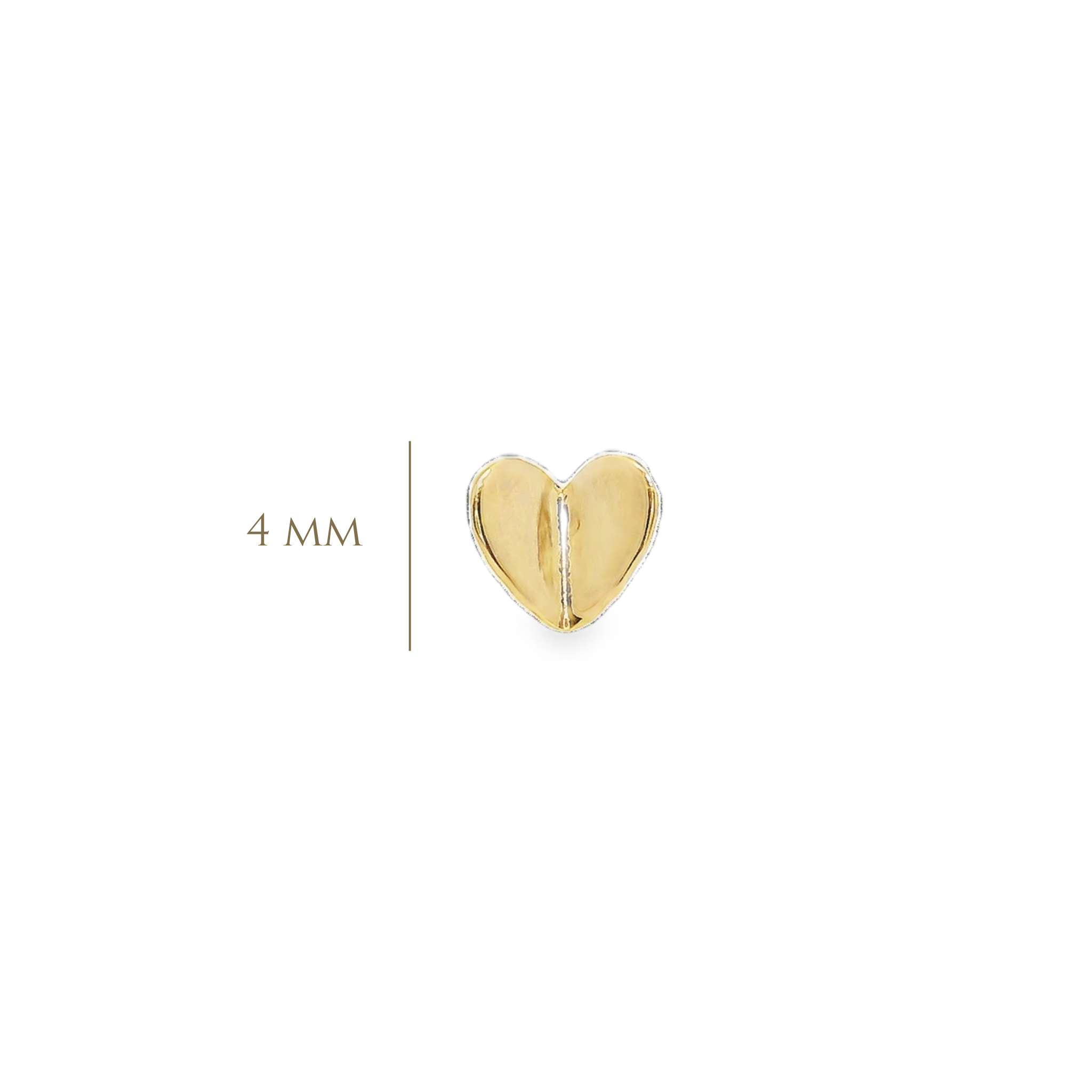 PIERCING MINI FOLDED HEART IN 14KT YELLOW GOLD