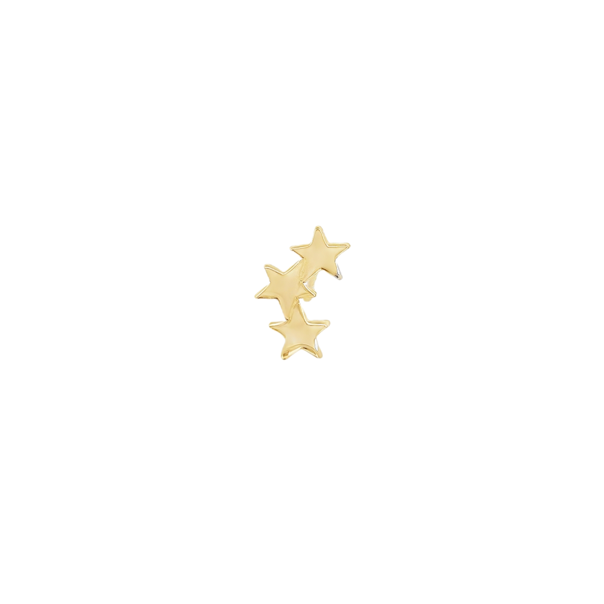 PIERCING THREE STARS PLAIN IN 14KT YELLOW GOLD