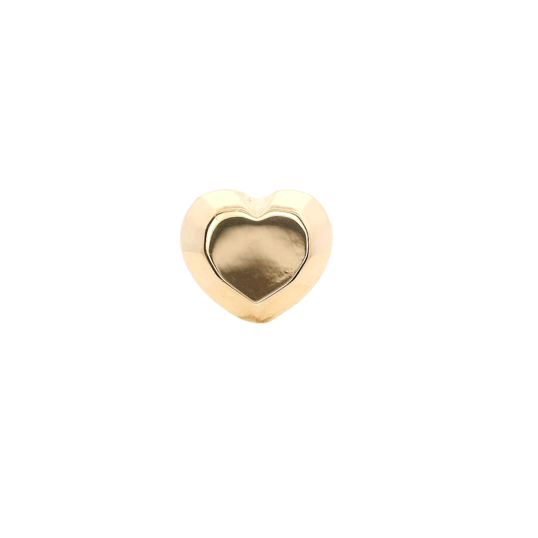 PIERCING FACETED HEART IN 14KT YELLOW GOLD