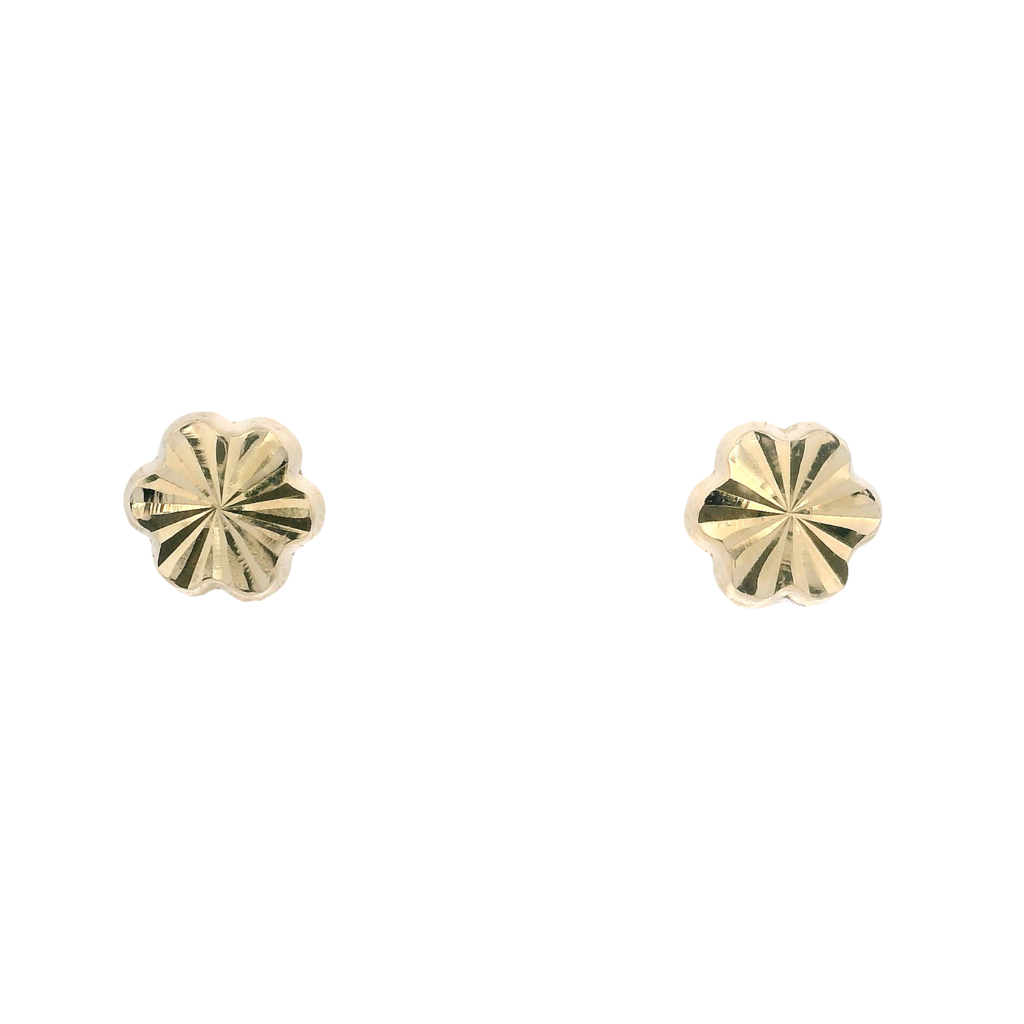 14KY TEXTURE BASIC FLOWER EARRINGS