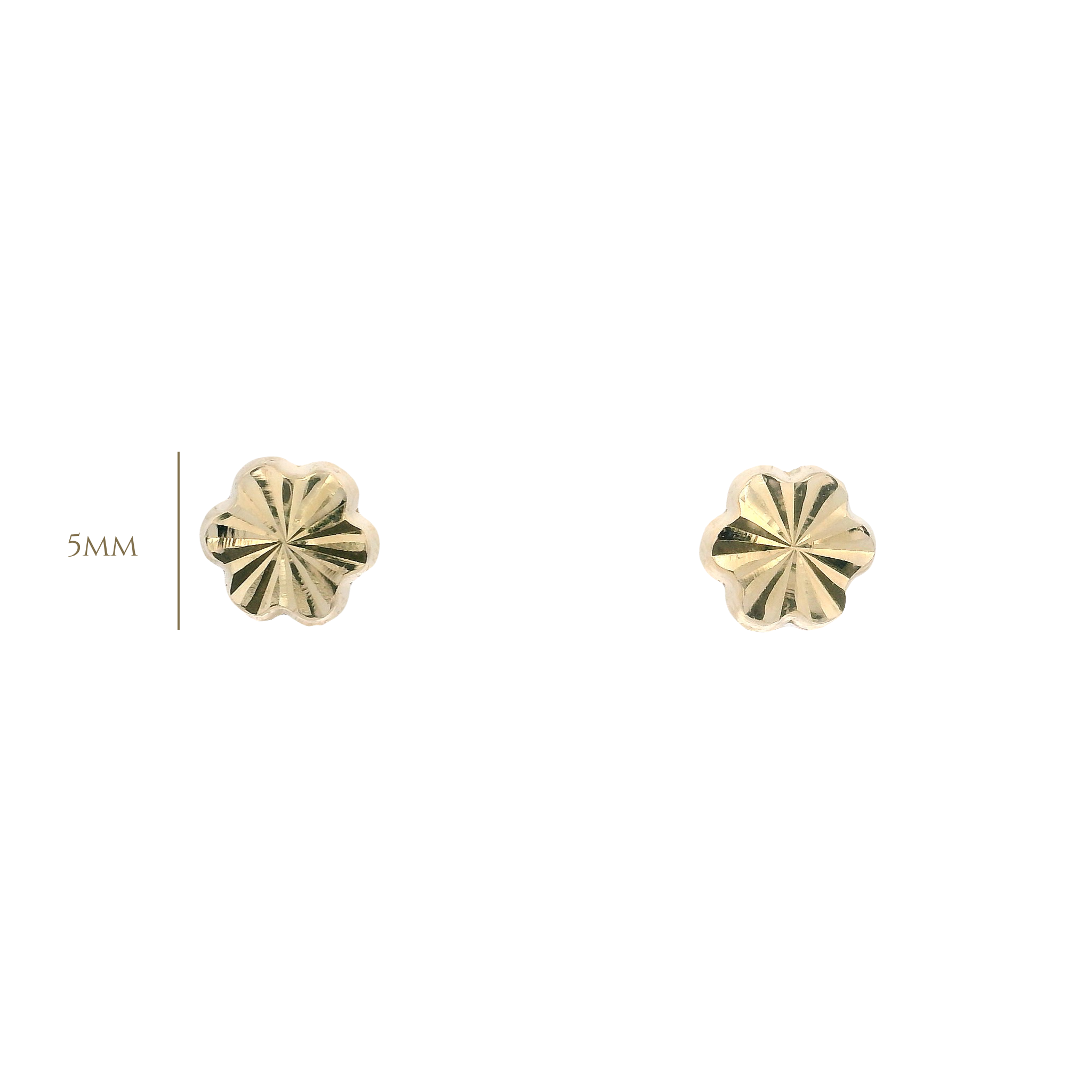 14KY TEXTURE BASIC FLOWER EARRINGS