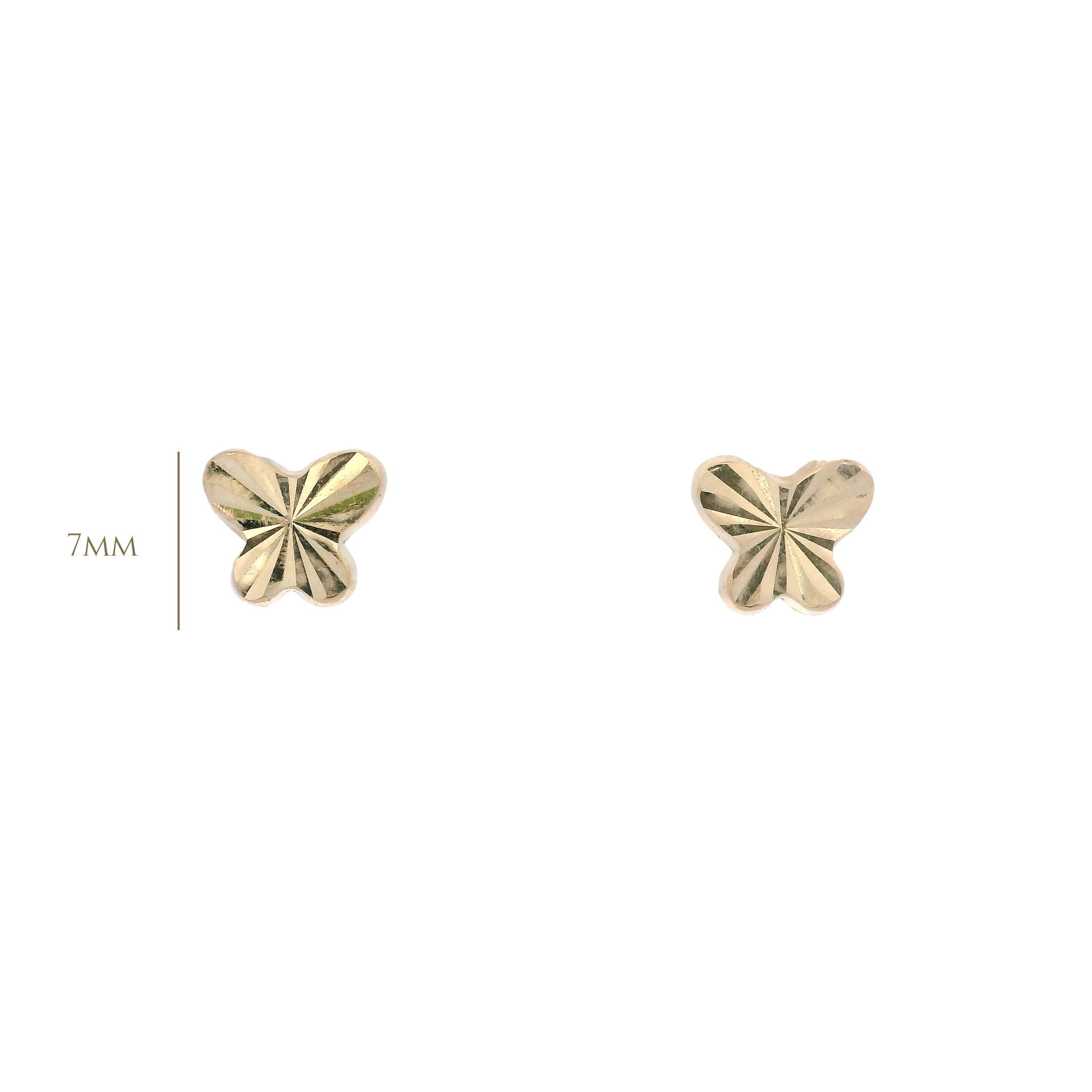 14KY TEXTURE BASIC BUTTERFLY EARRINGS