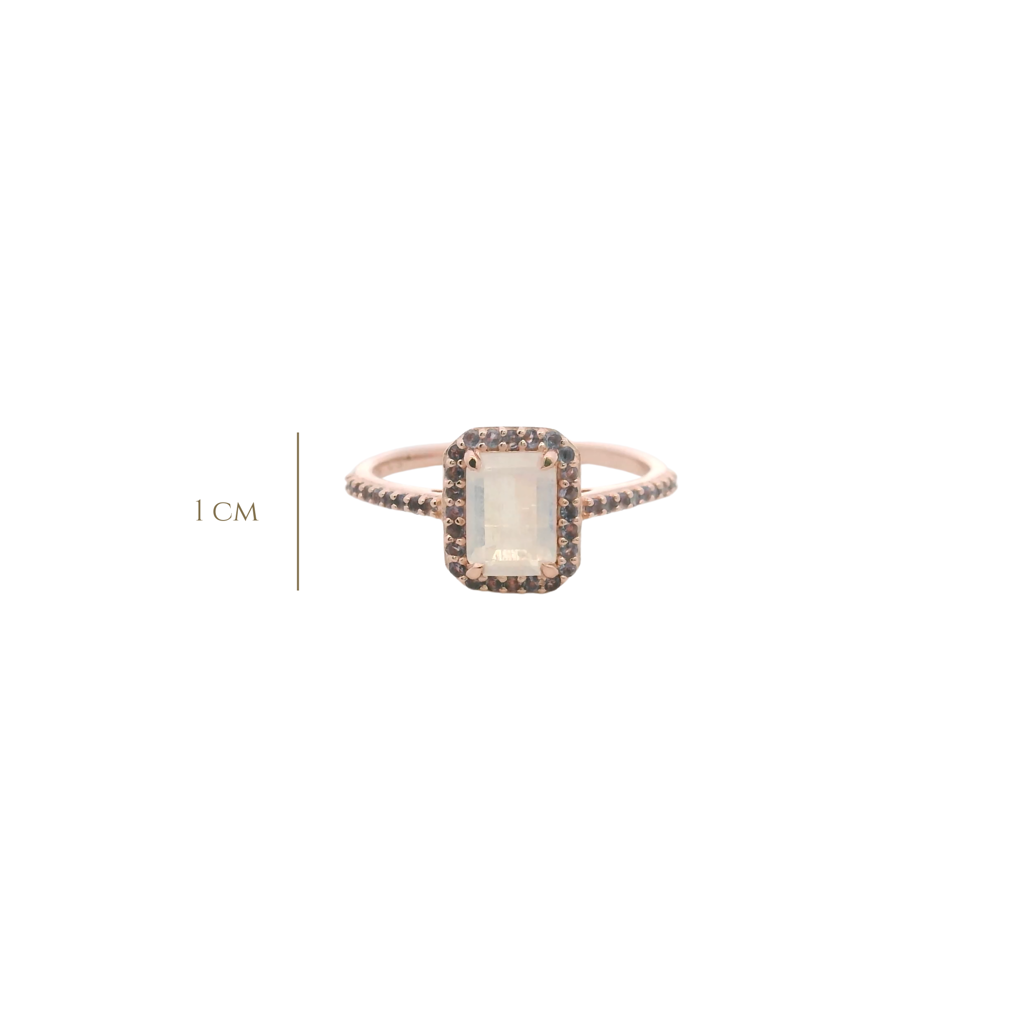925RG BAQUETTE MOONSTONE AROUND IOLITE RING T6.5