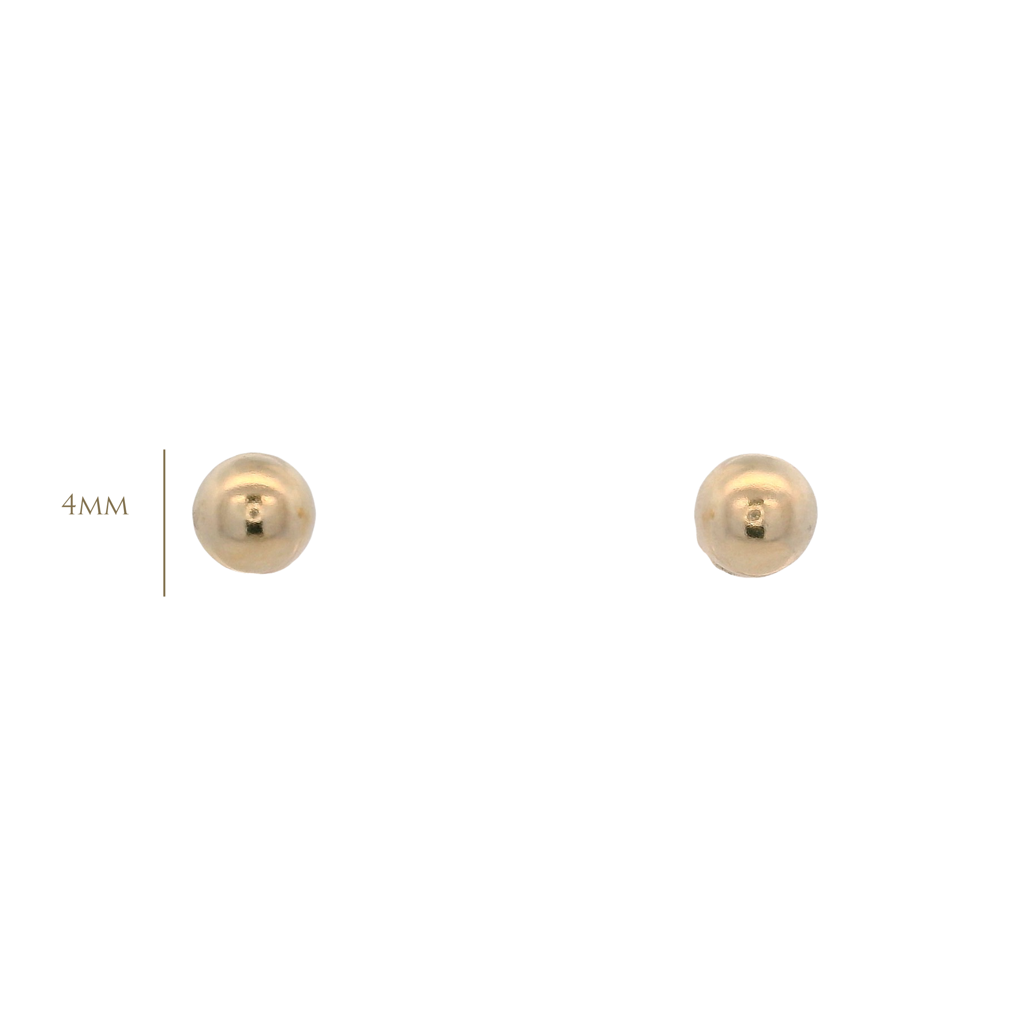 14KY DOUBLE BALL 4MM EARRINGS