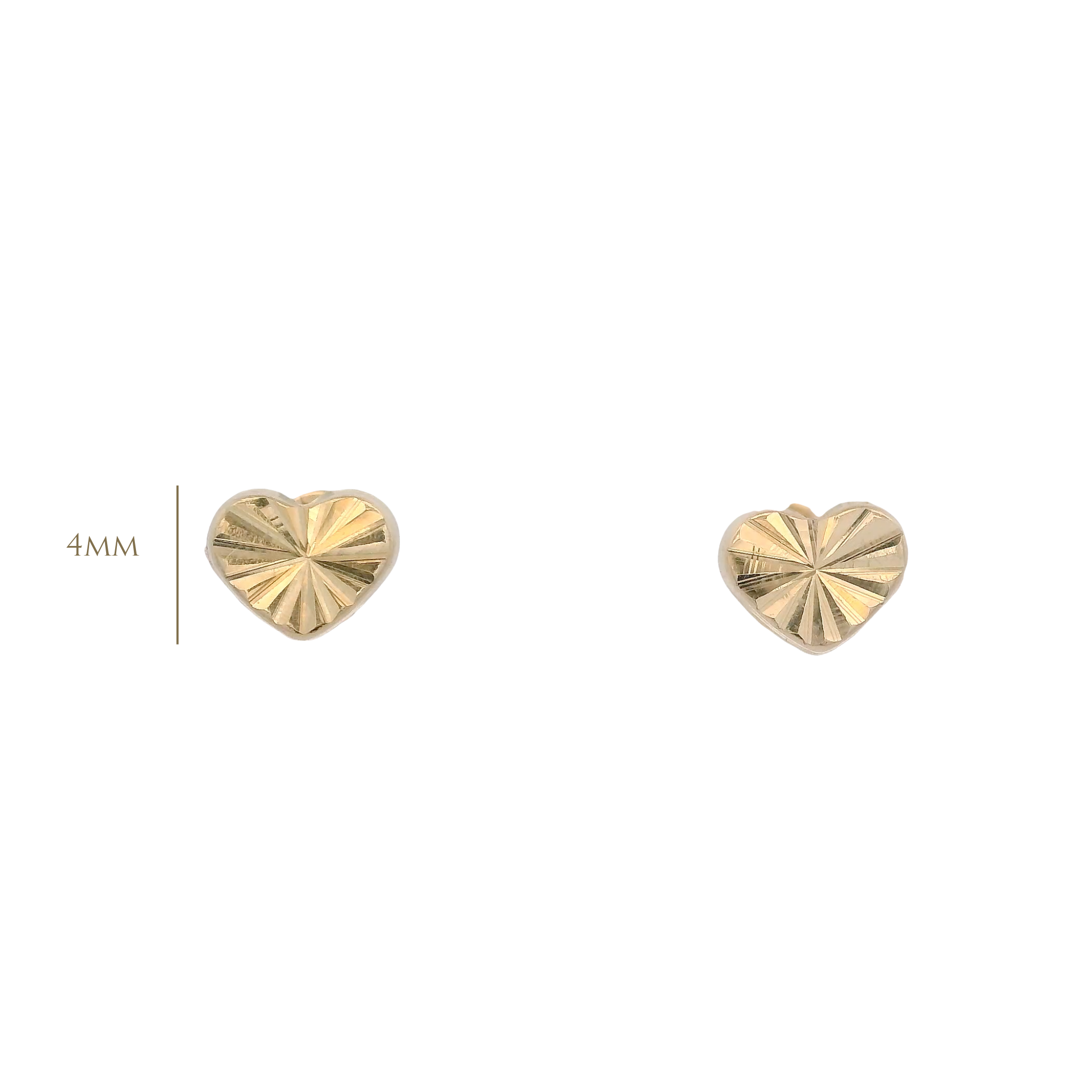 14KY TEXTURE BASIC HEART EARRINGS