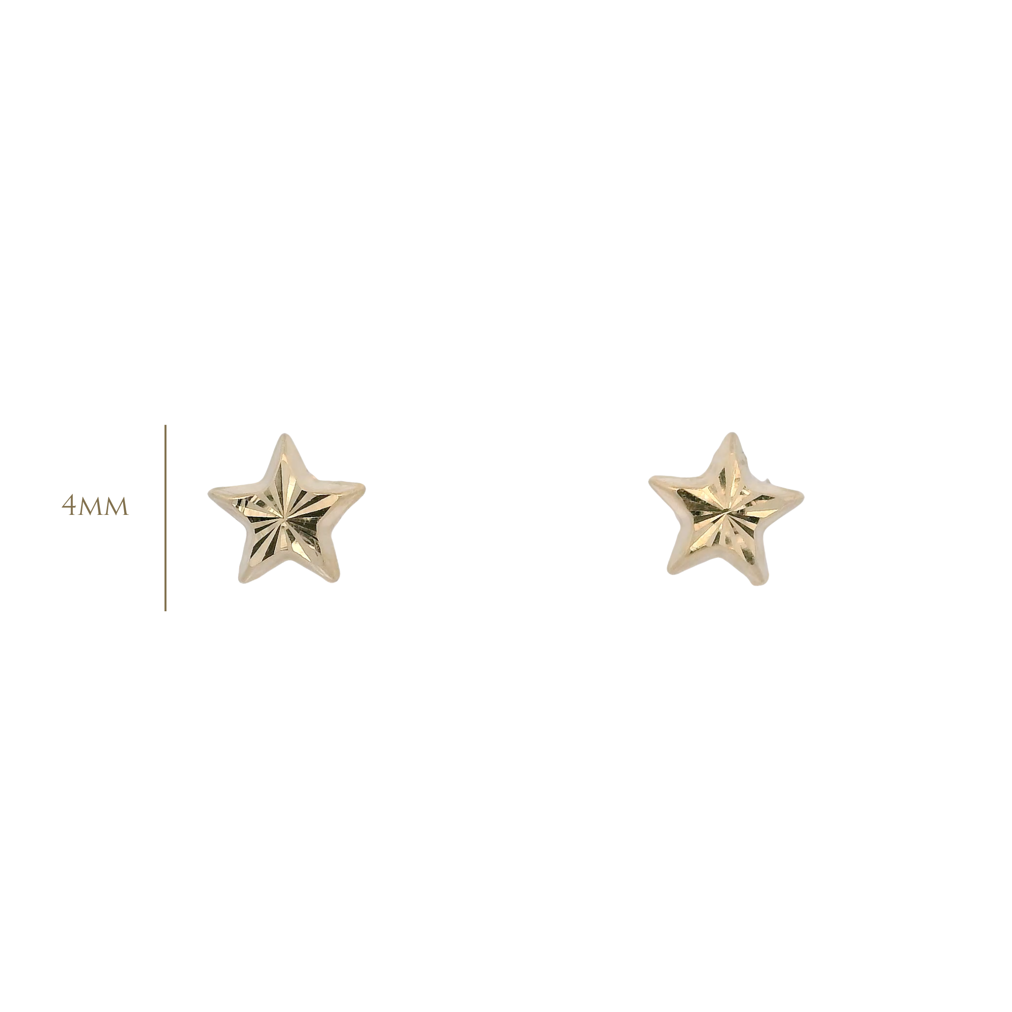 14KY TEXTURE BASIC STAR EARRINGS