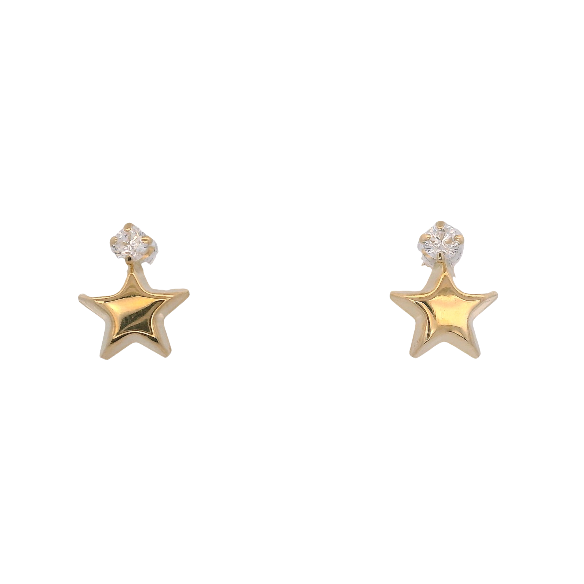 14KY STAR BASIC AND CZ 2MM EARRINGS