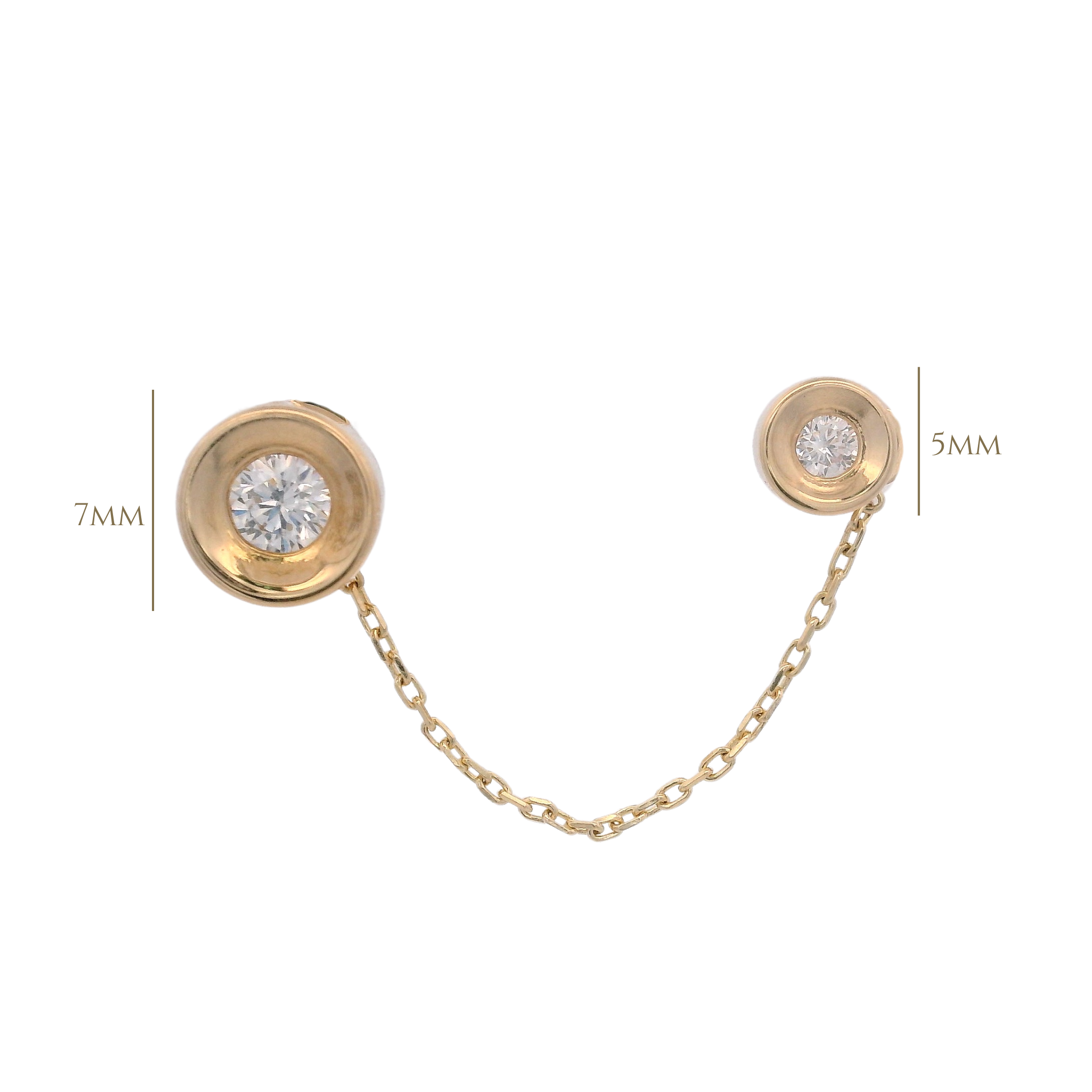 14KY DOUBLE BEZEL BIG WITH MINI BEZEL CHAIN PIERCING