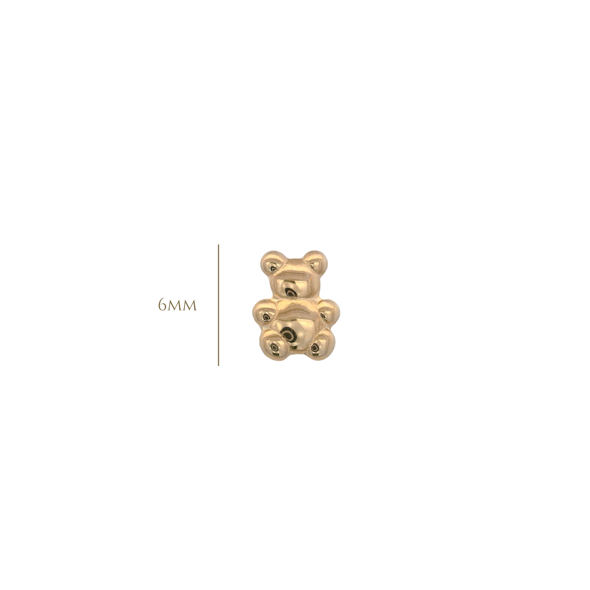 14KY FLATBACK BEAR PIERCING