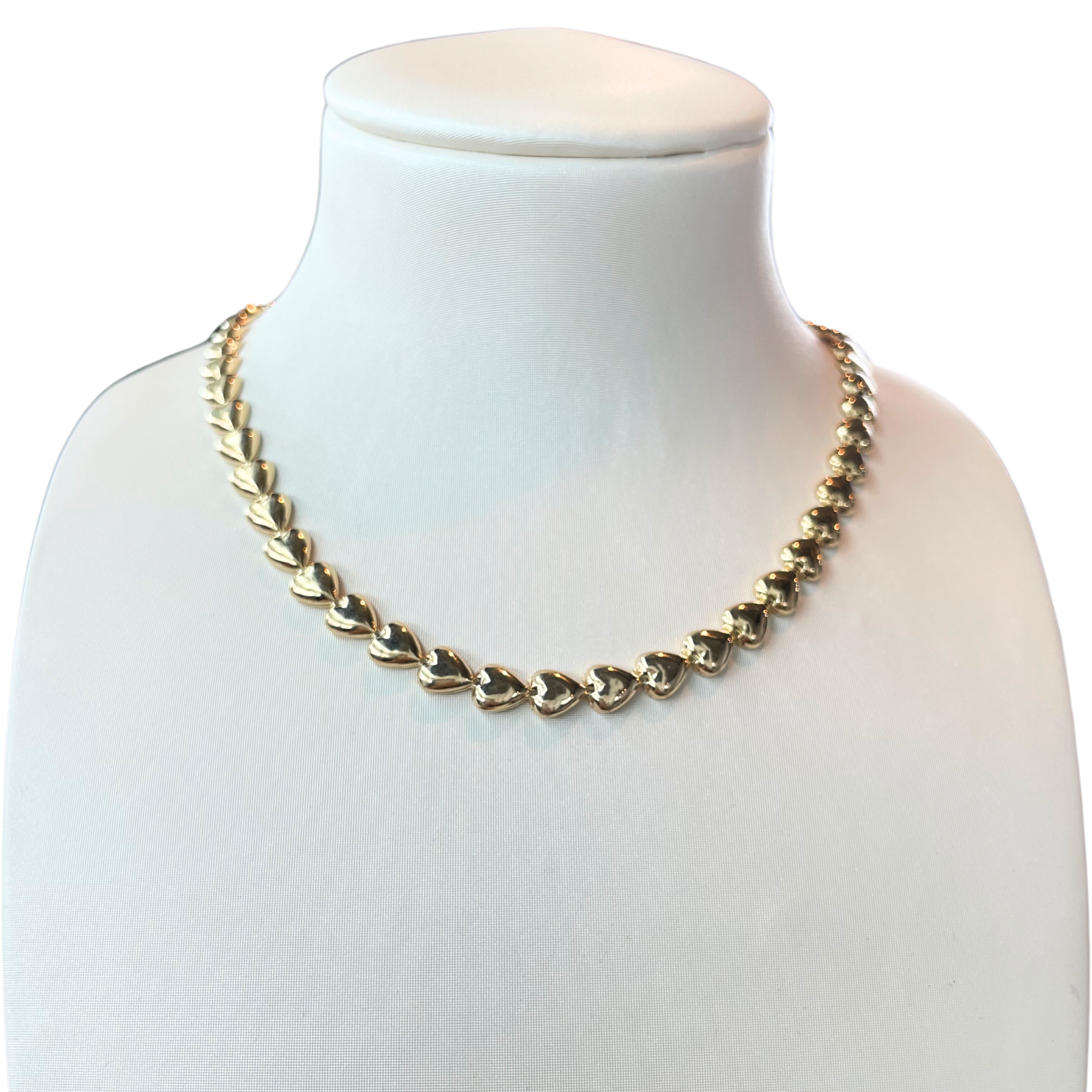 925YG TENNIS HEART SMOOTH NECKLACE