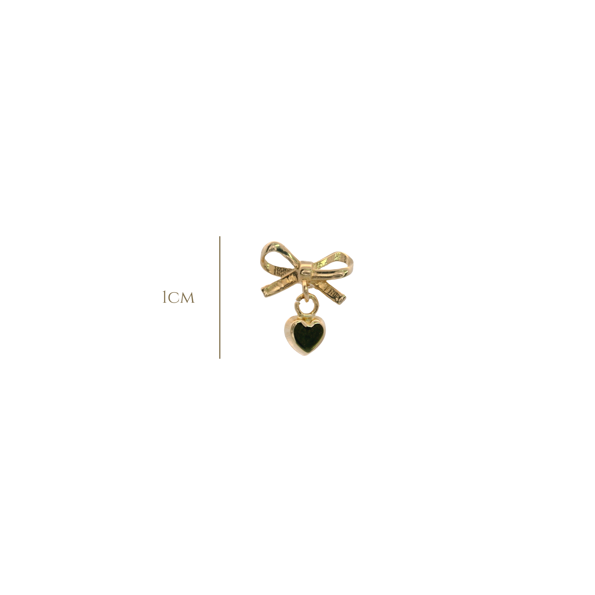 14KY BIG BOW AND HEART PIERCING