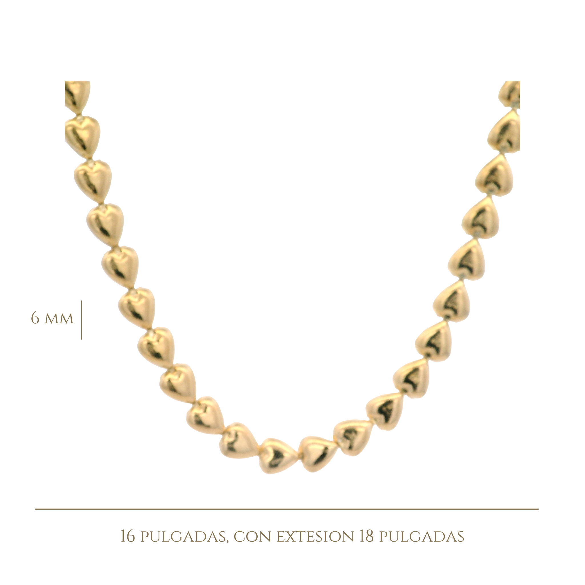 925YG TENNIS HEART SMOOTH NECKLACE