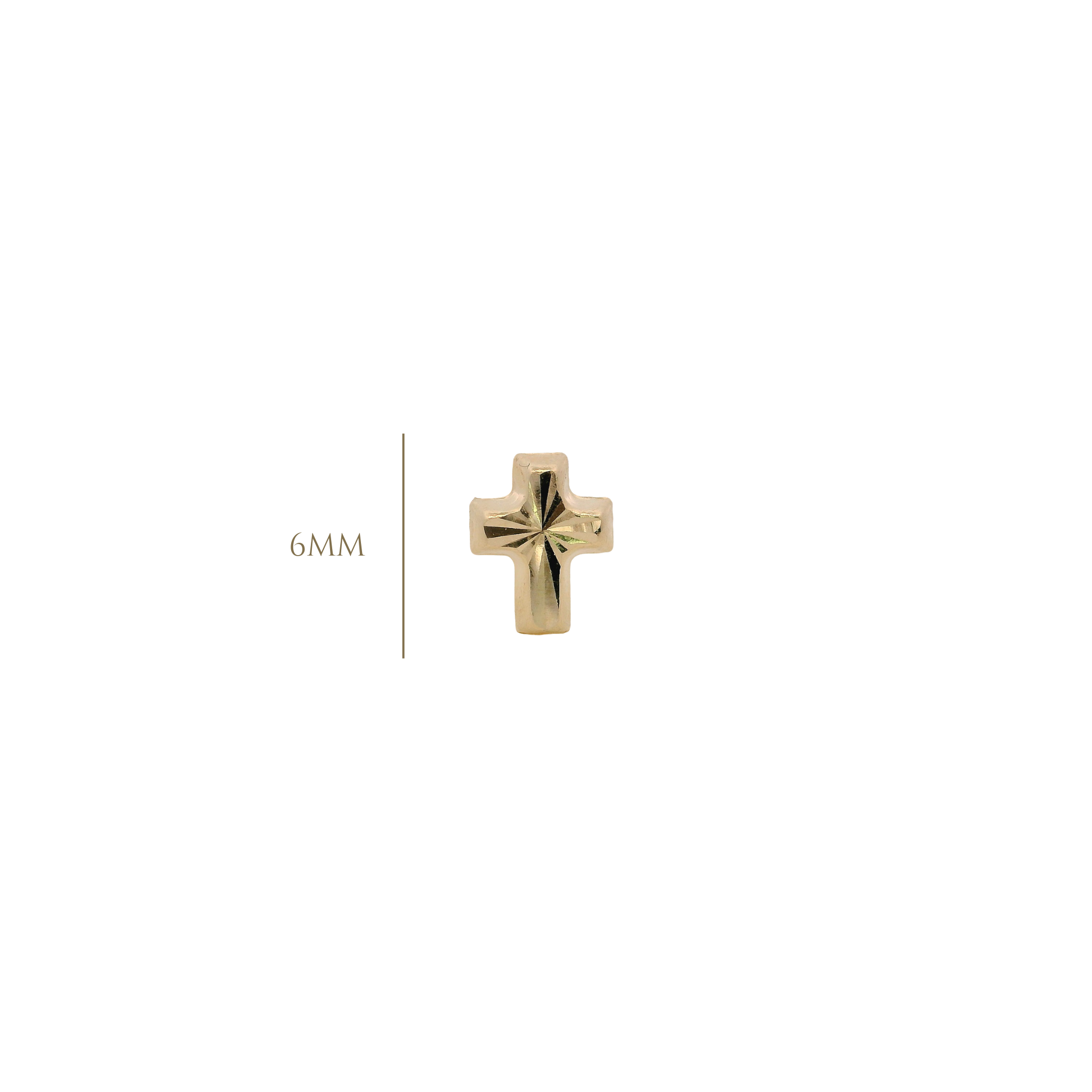 14KY TEXTURE BASIC CROSS PIERCING