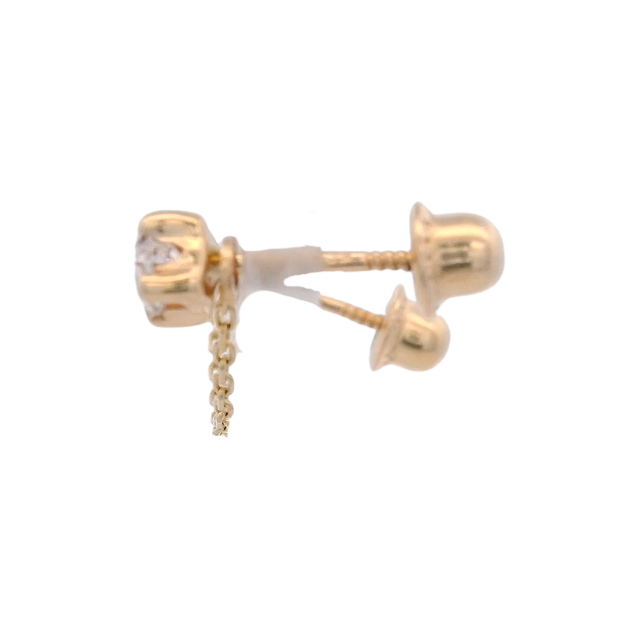 14KY BRISTONE WITH SQUARE CZ PIERCING