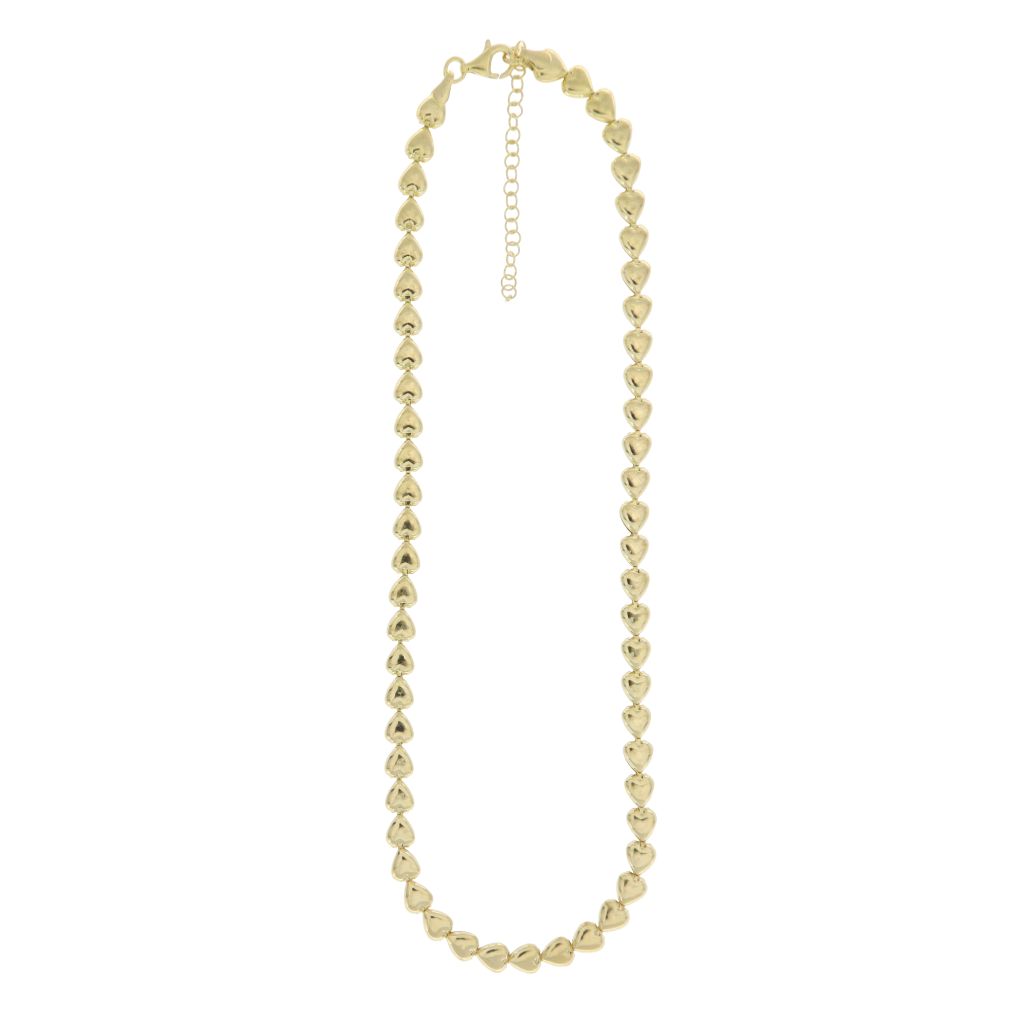 925YG TENNIS HEART SMOOTH NECKLACE