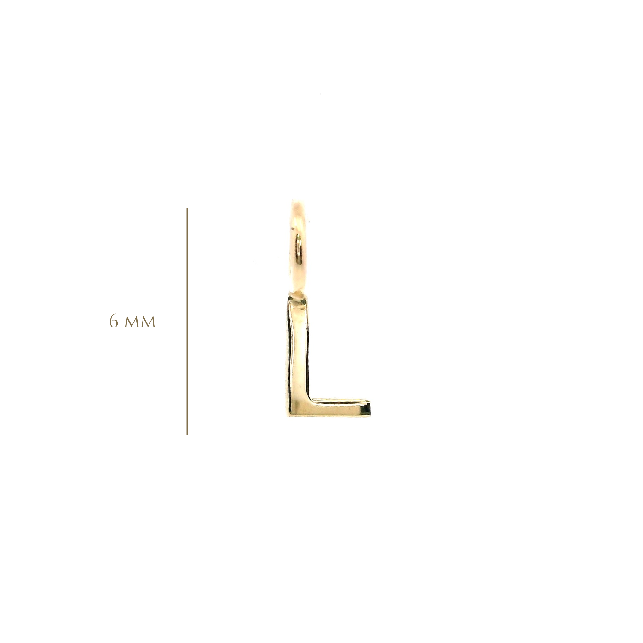 14KY 6MM LETTER L PENDANT