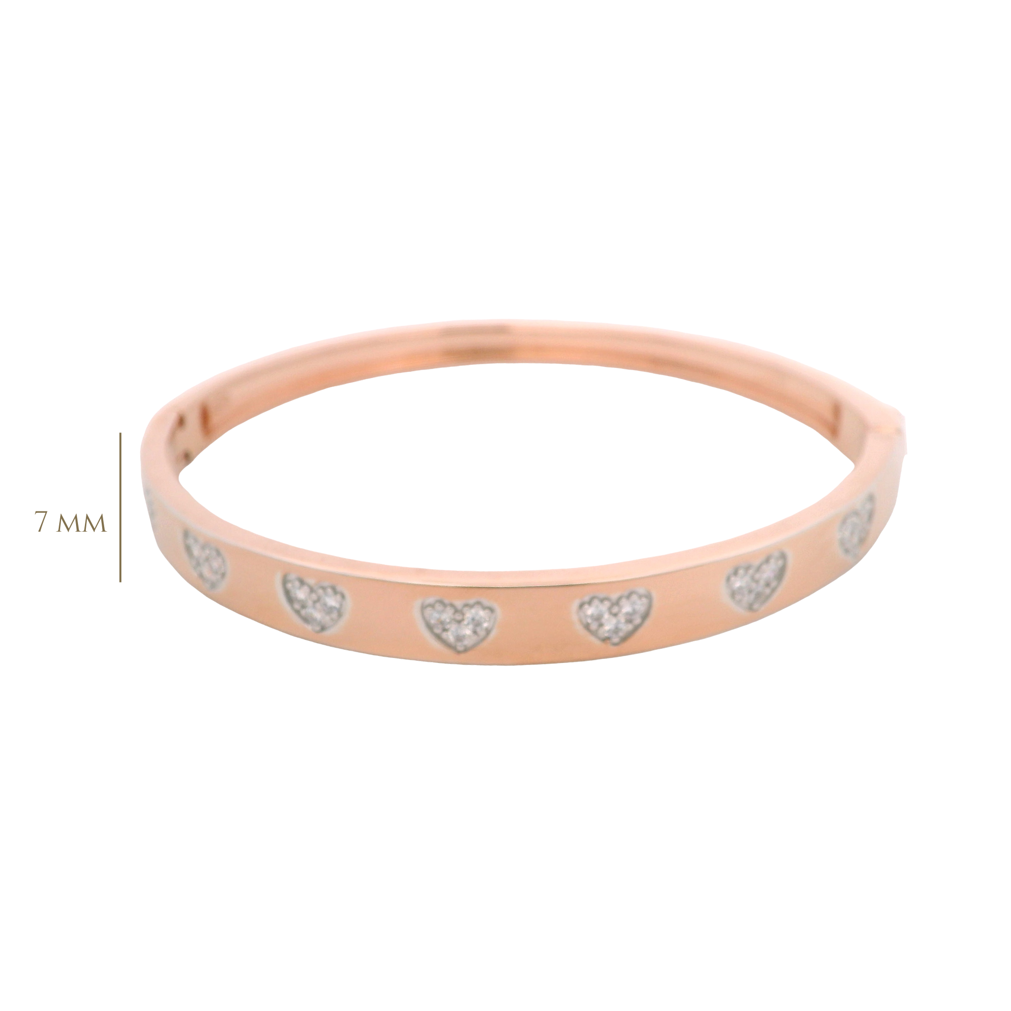 925RG STATION HEART PAVE BANGLE