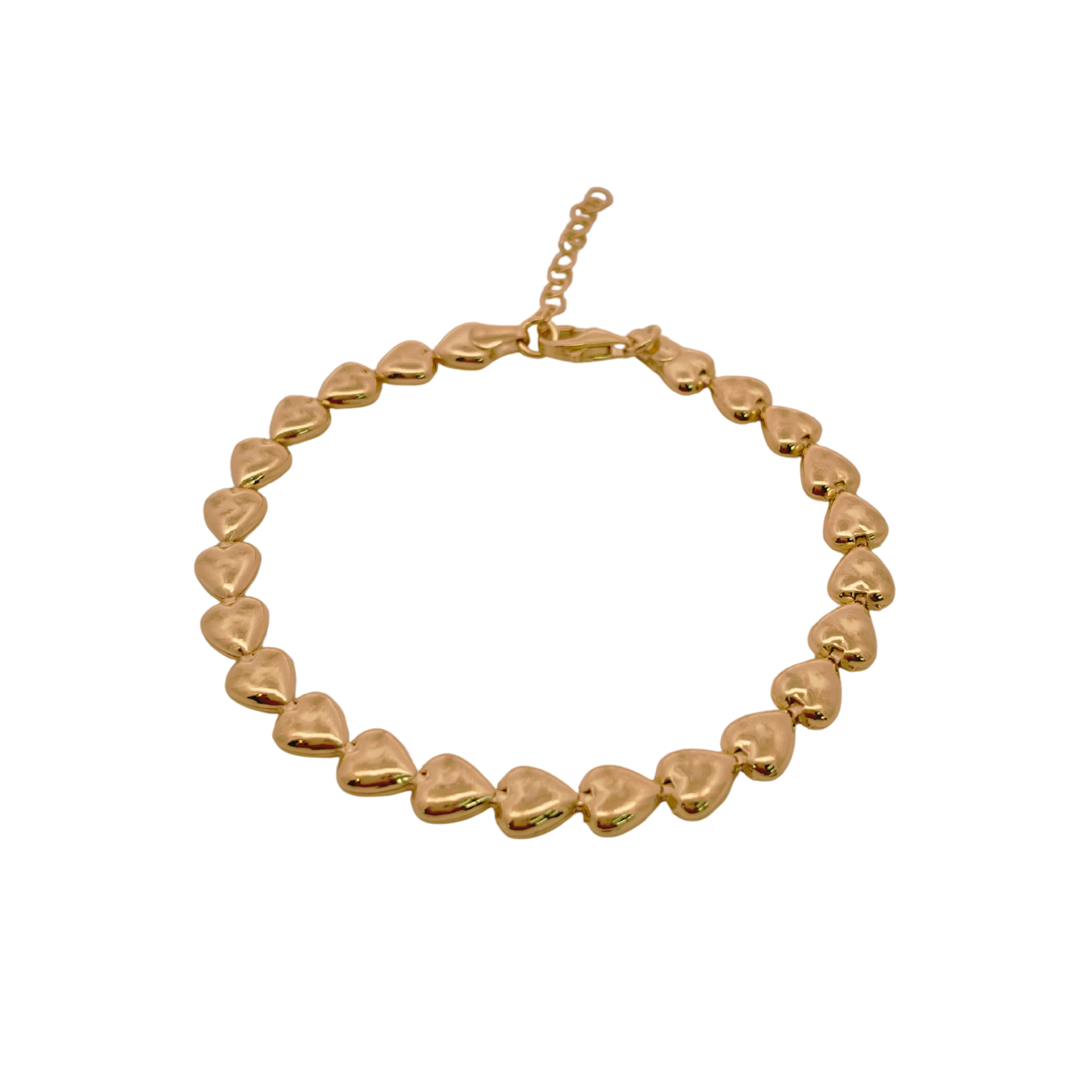 925YG TENNIS HEART SMOOTH BRACELET
