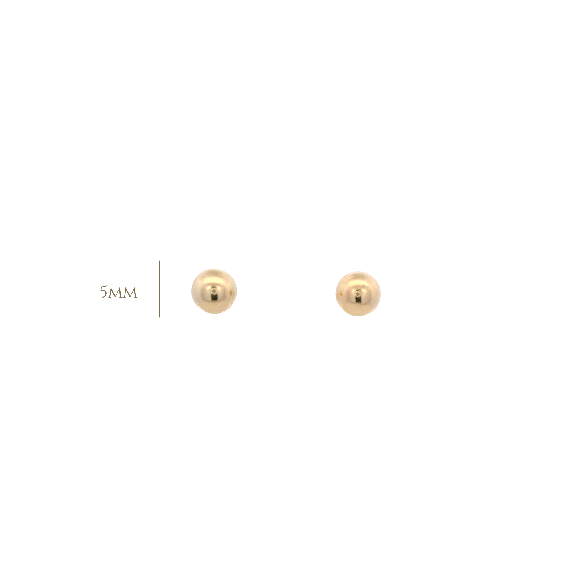 14KY DOUBLE BALL 5MM EARRINGS