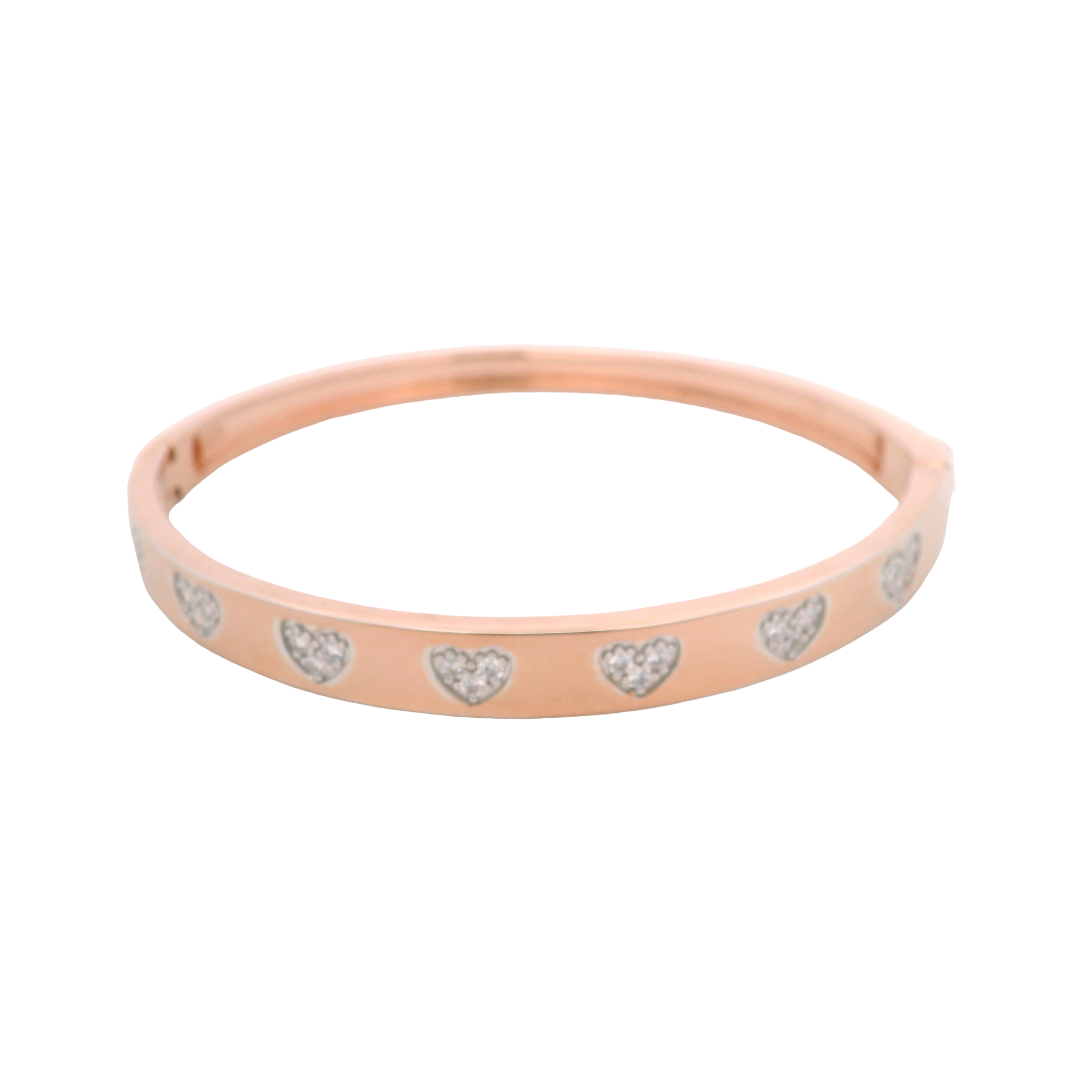925RG STATION HEART PAVE BANGLE