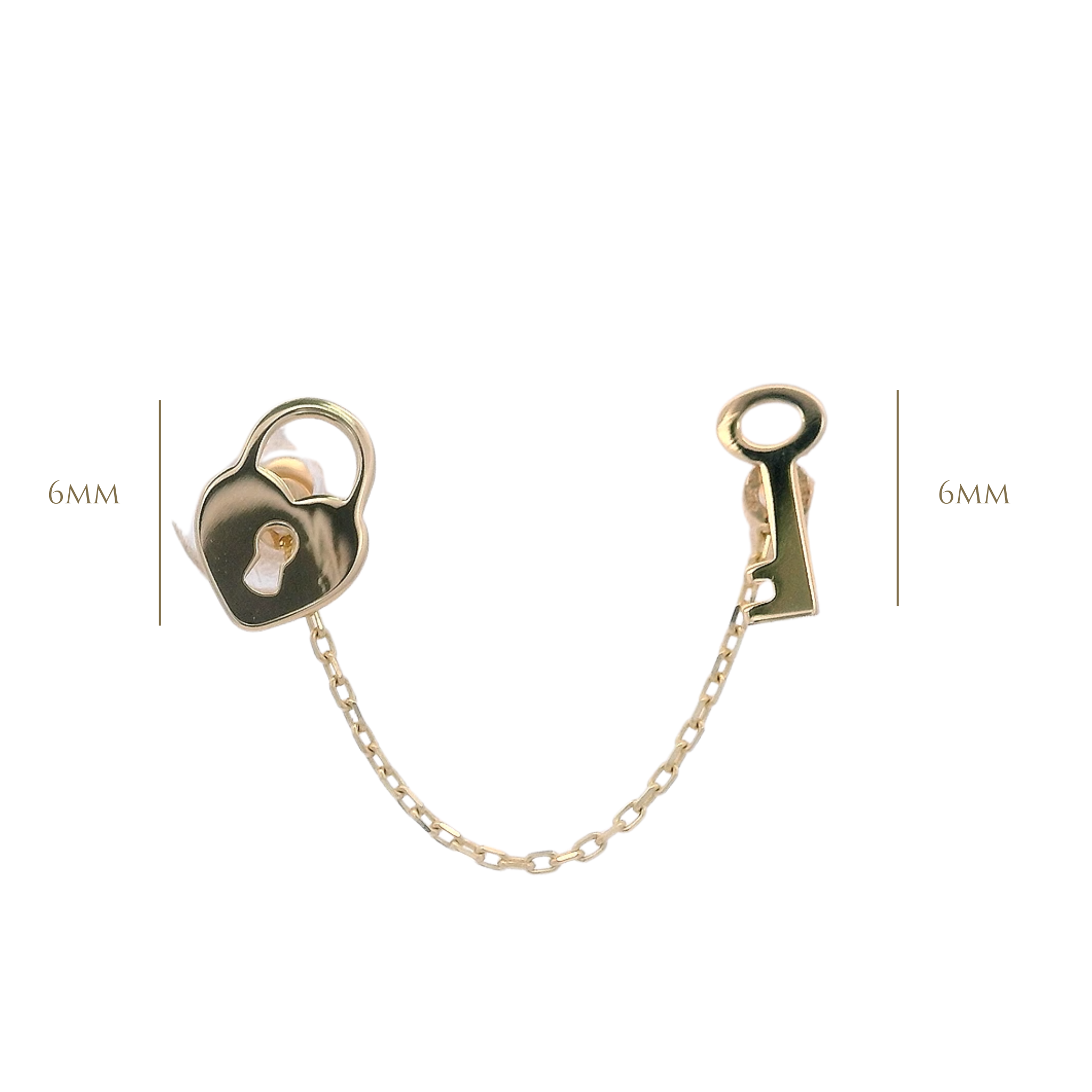 14KY HEART LOCK AND KEY PIERCING